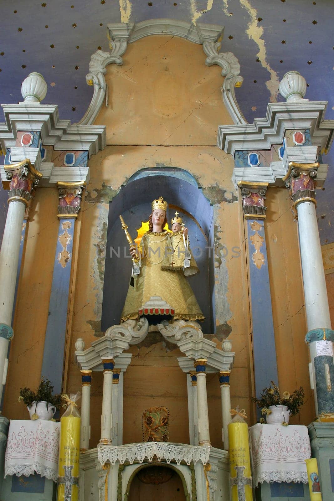 The main altar in the Chapel of Our Lady of the Snow in Risvica, Croatia