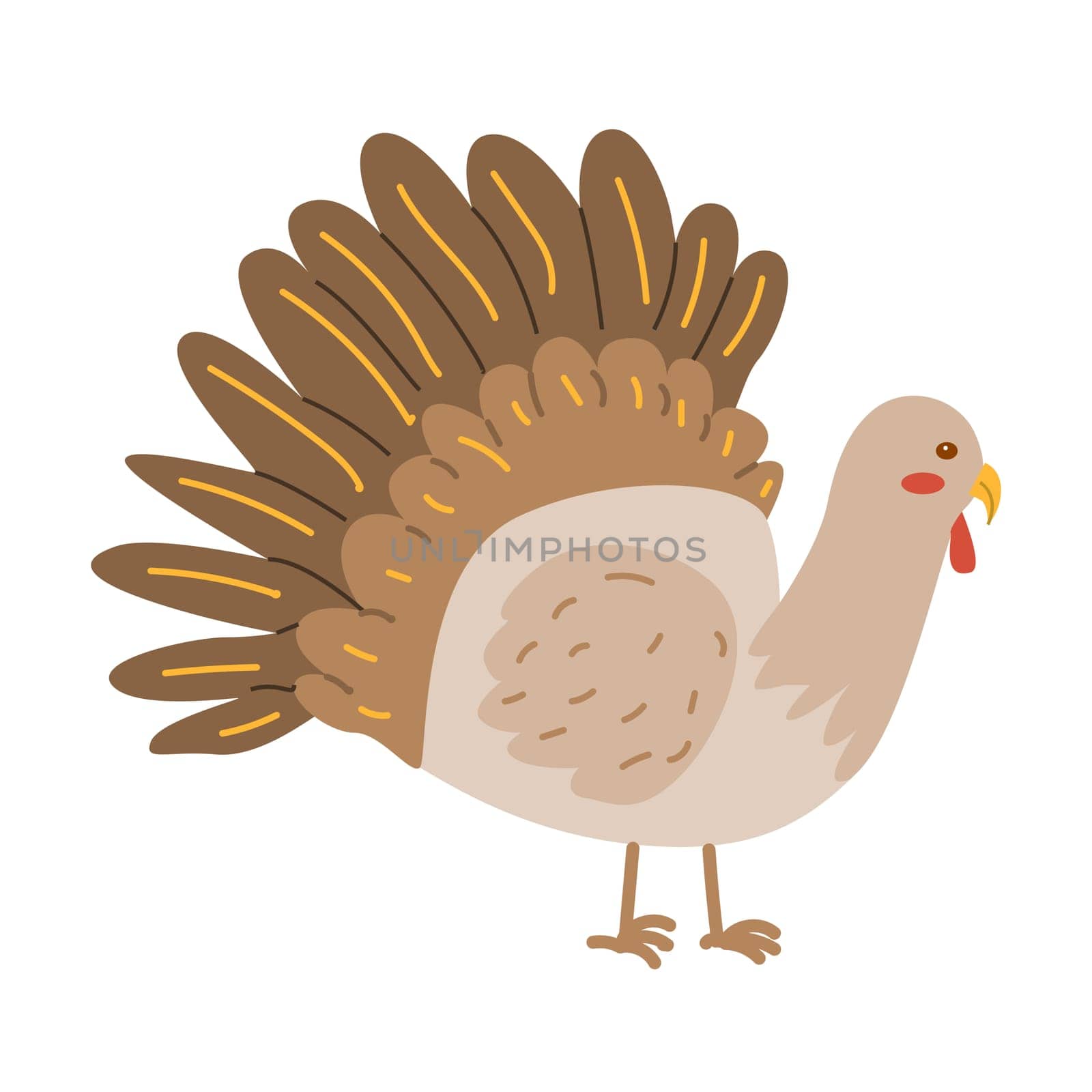 Autumn fall thanksgiving animal character with fall leaves and harvest. Wild animal greeting card for thanksgiving holiday, autumn festival, harvest celebration design.