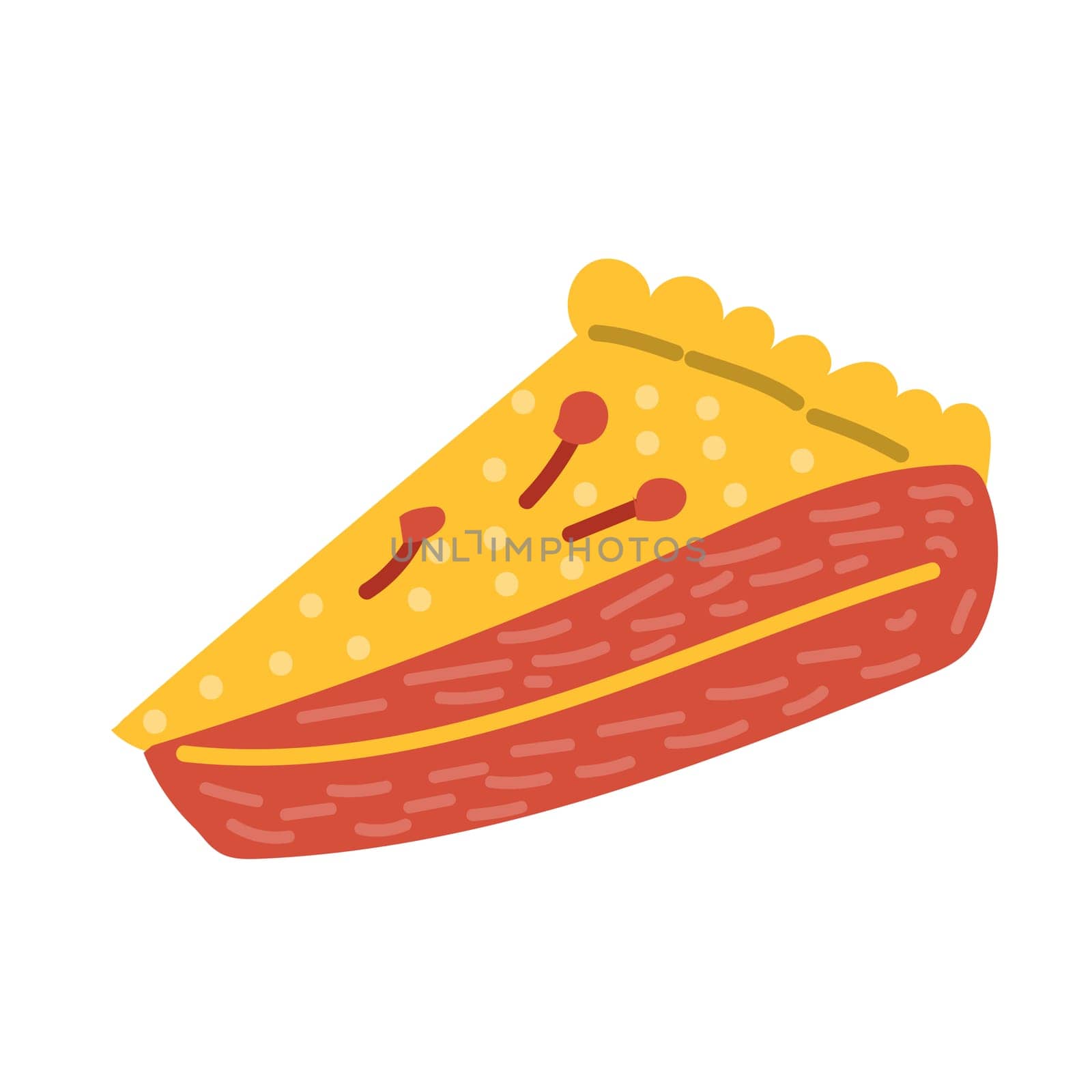 Autumn fall thanksgiving pastry bake vector illustration. Fall harvest festival pie with pumkin and berry. Can used for greeting card, poster, banner, cover template.