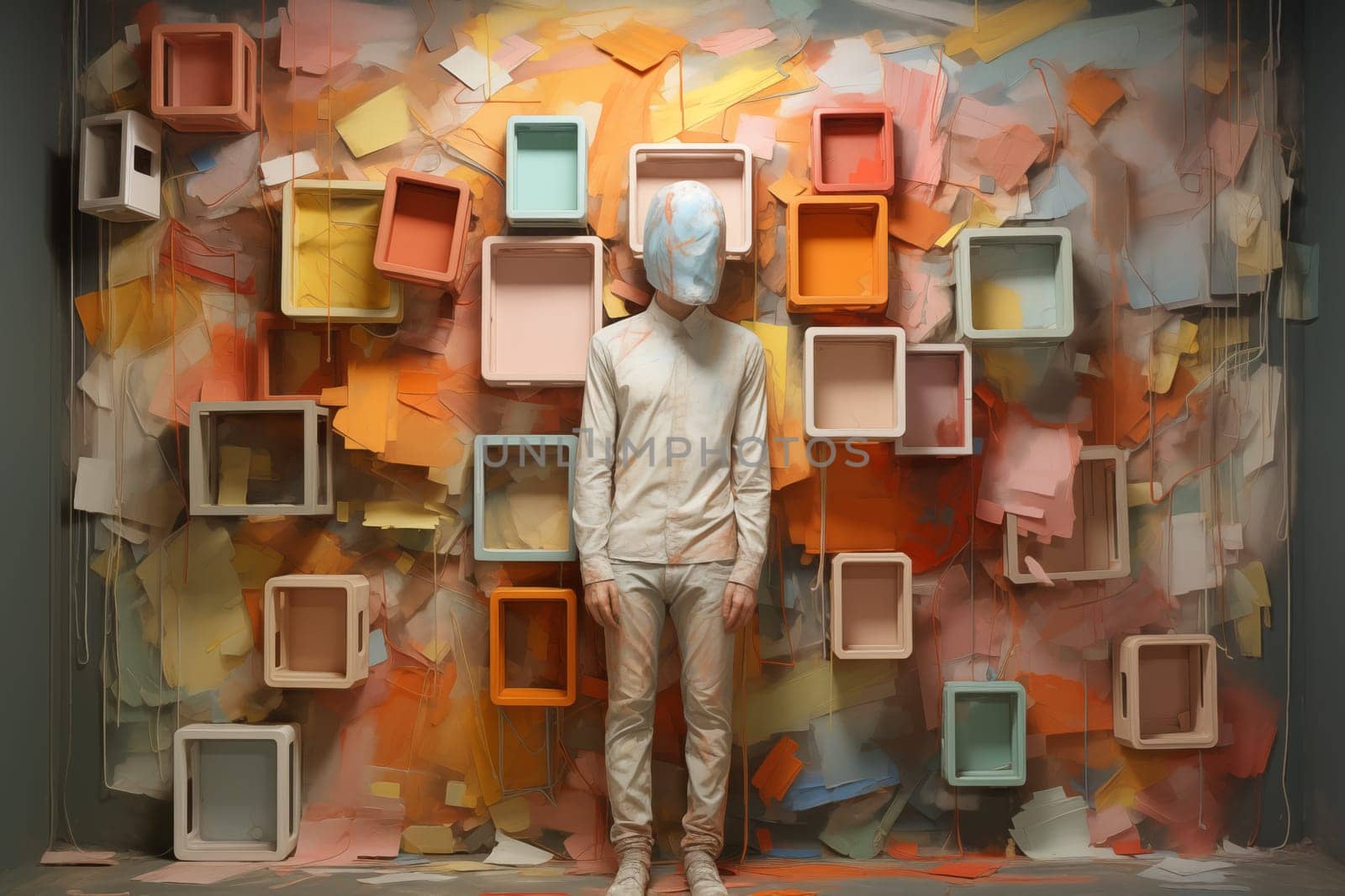 Think outside the box, colorful cardboards, creative mind, brainstorming for new ideas, be innovative, no limitation