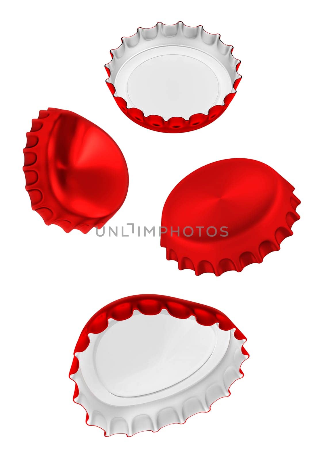 Flying Red bottle cap, transparent background
