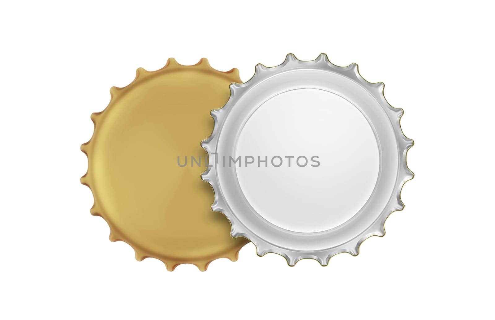 Golden bottle cap, transparent background