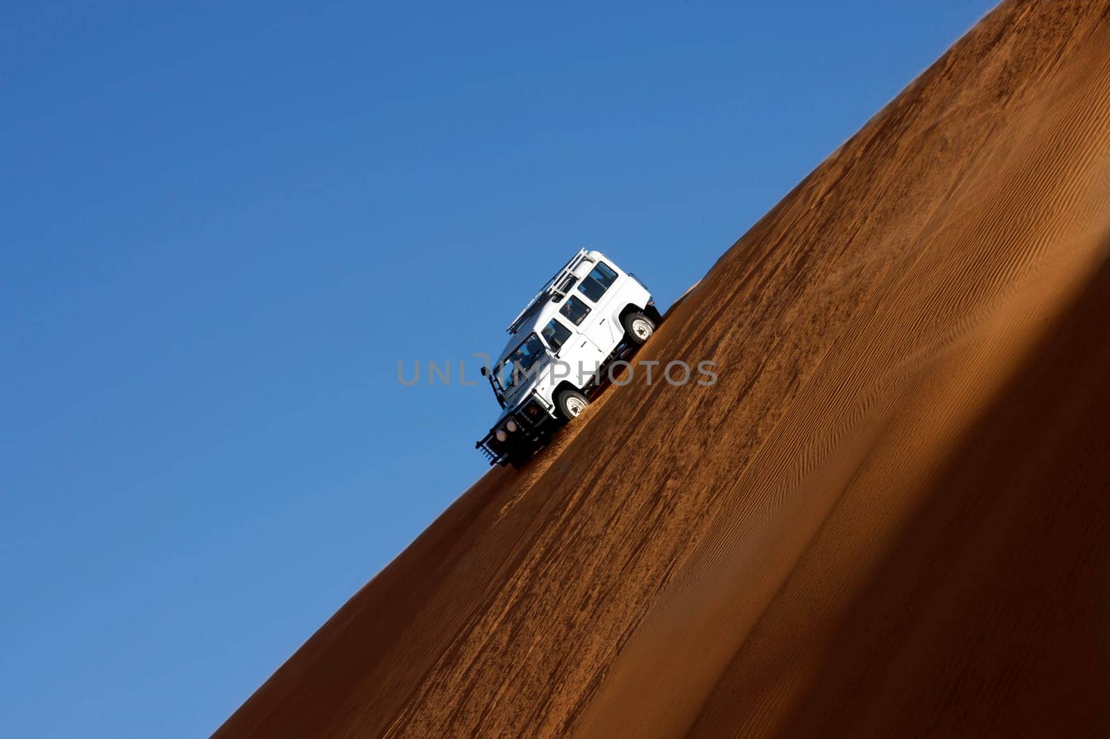 Adventure safari in the dunes of the Namib Desert at Sandwich Bay on the coast of Namibia.