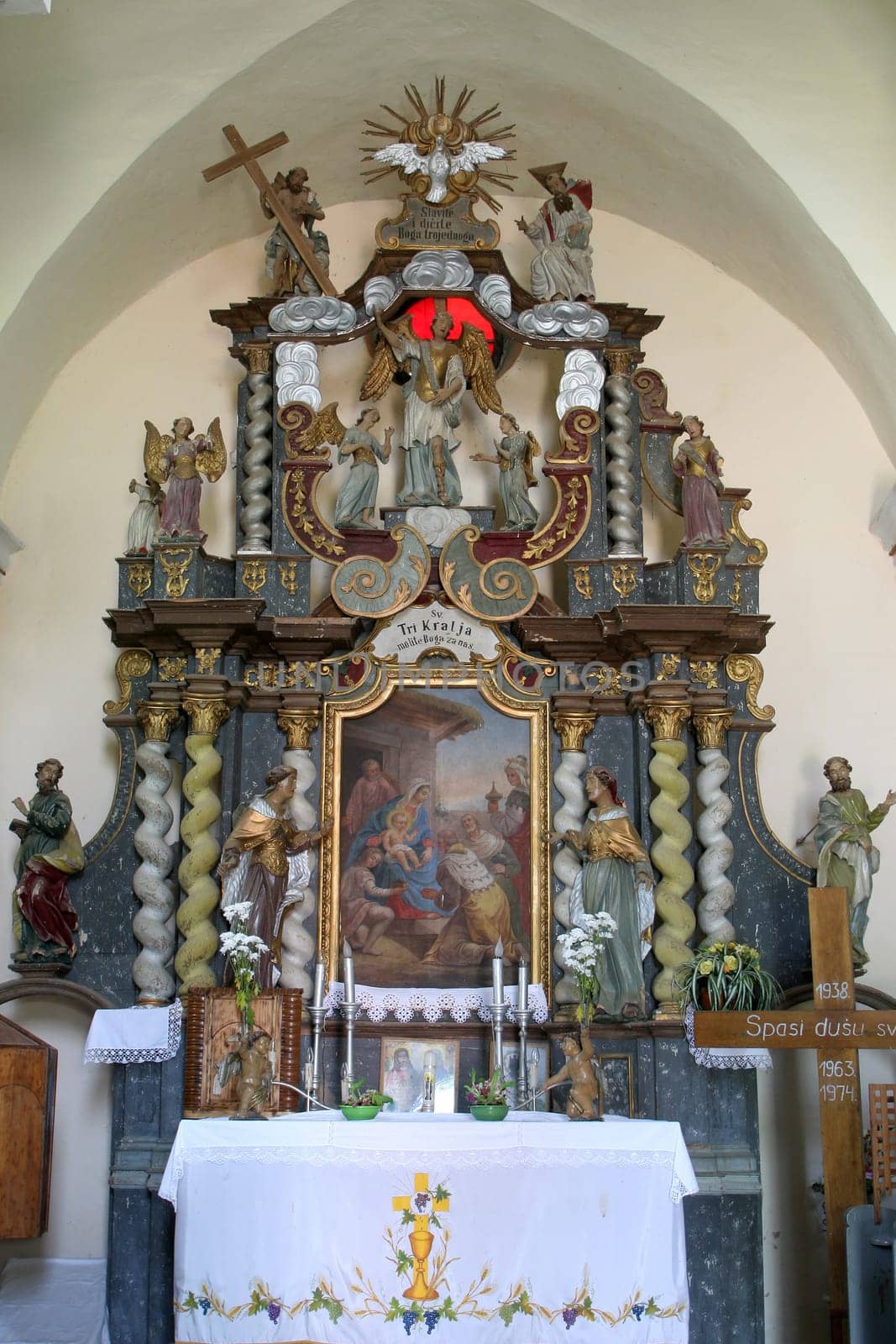 Altar of the Adoration of the Magi in the parish church of Saint George in Durdic, Croatia