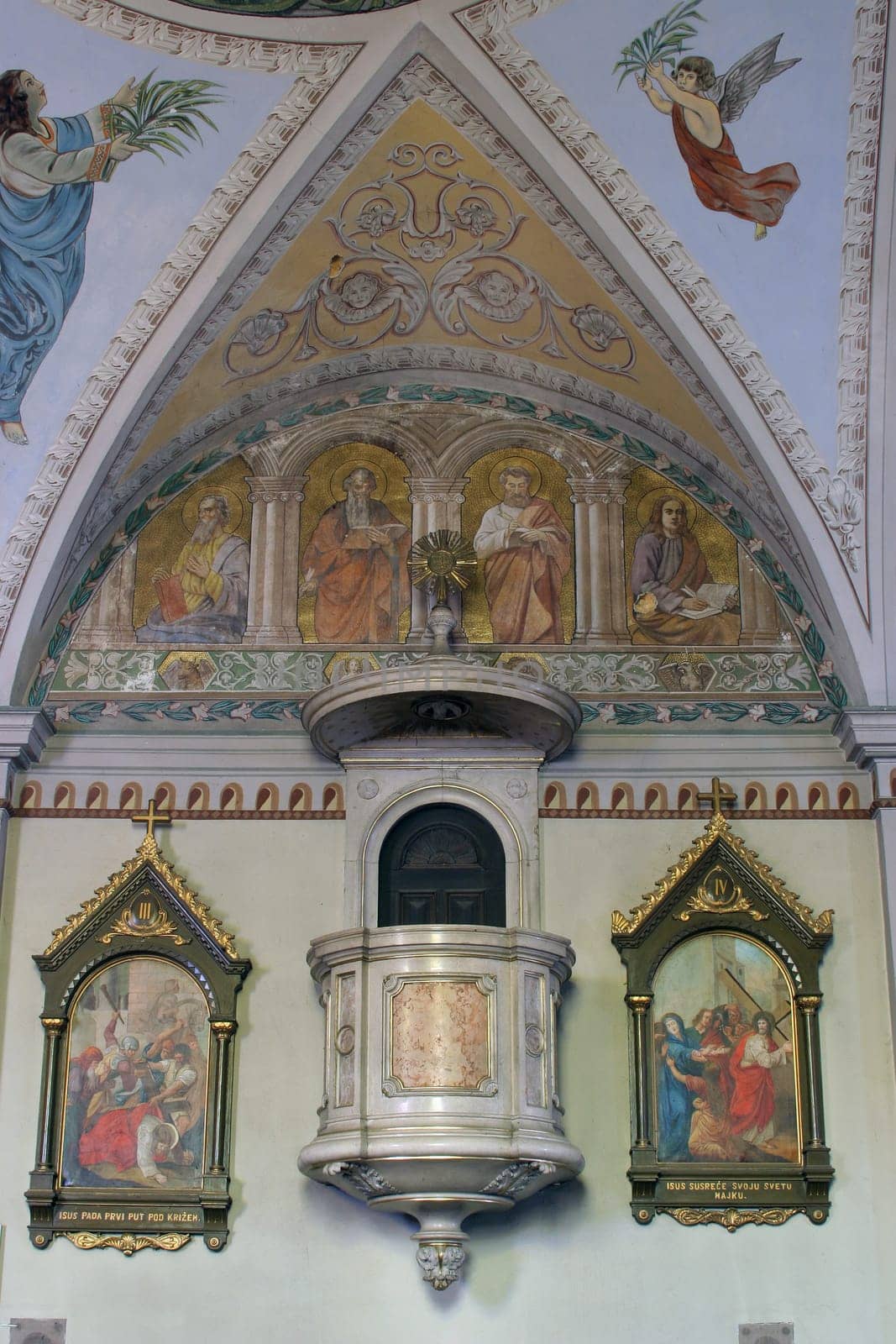 Pulpit in the parish church of the Holy Trinity in Karlovac, Croatia