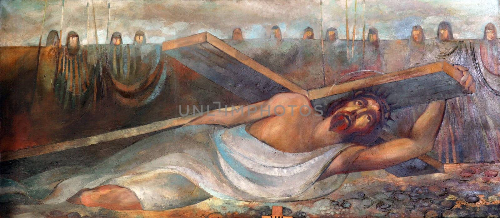 7th Stations of the Cross, Jesus falls the second time, National Shrine of Saint Joseph in Karlovac, Croatia