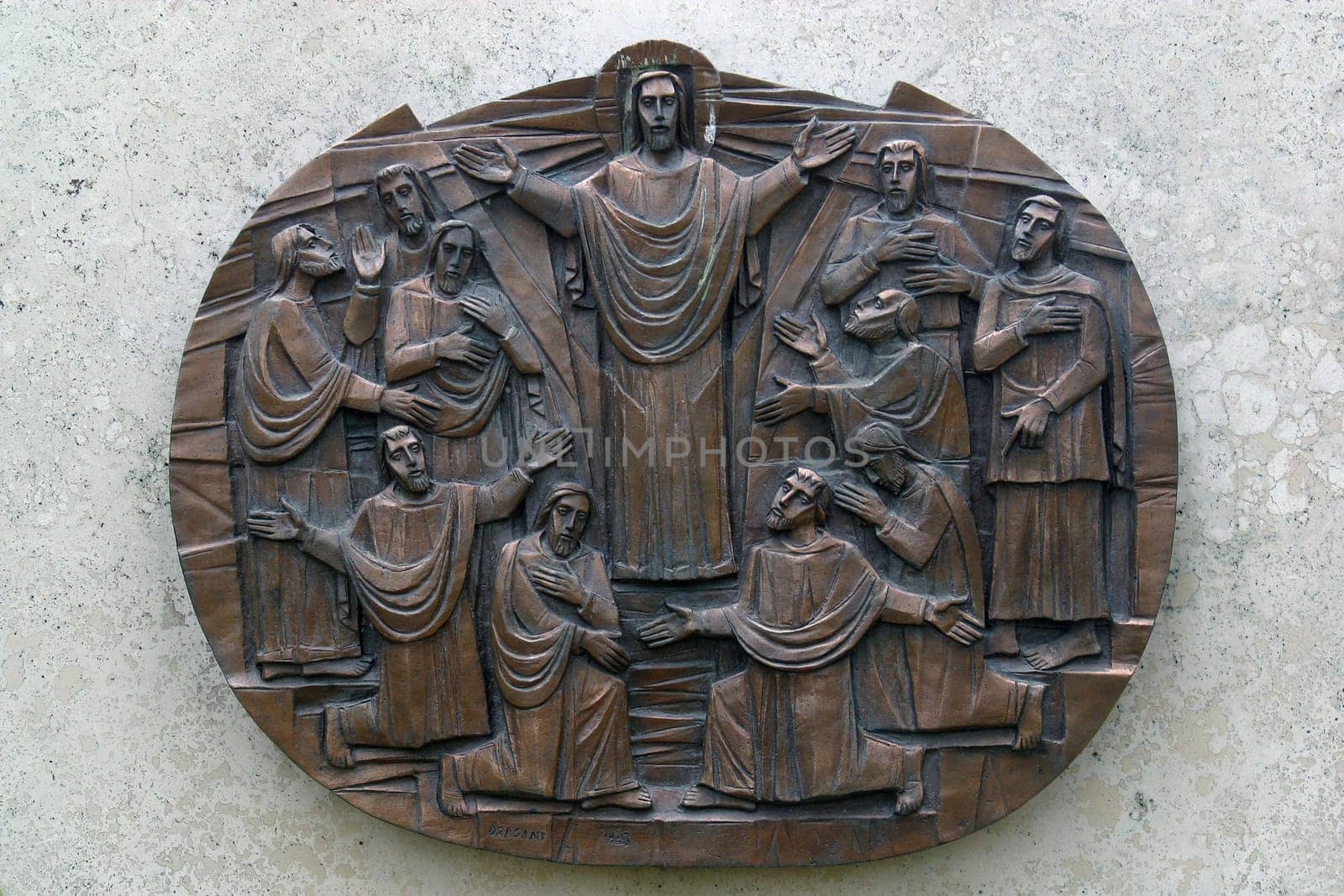 Jesus Commissions His Disciples on a Mountain, Way of Light by Giovanni Dragoni, San Callisto Catacombs in Rome, Italy