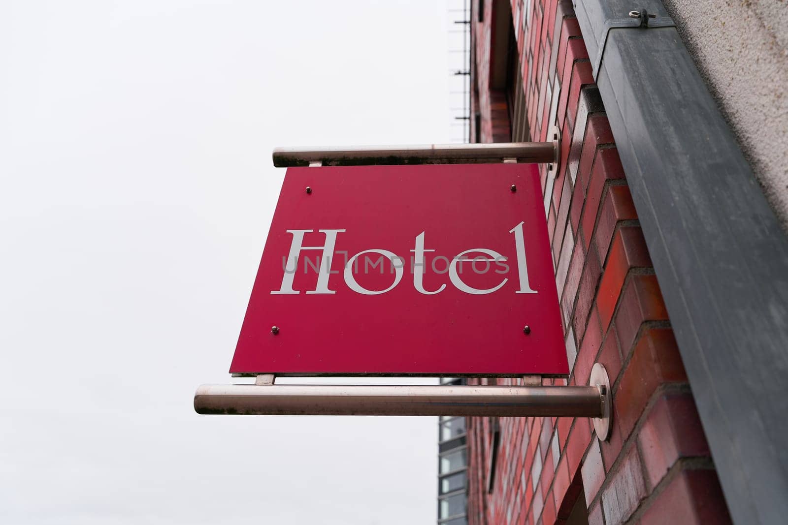 Sign for a hotel in the Hanseatic city of Stralsund in Germany