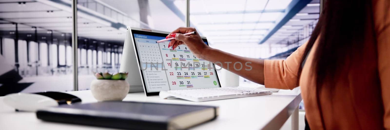 Booking Meeting Calendar Appointment On Laptop Online