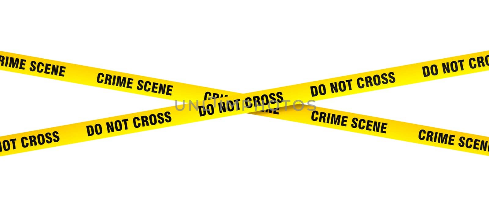 Yellow police line tape  crime scene do not cross text, isolated  transparent background