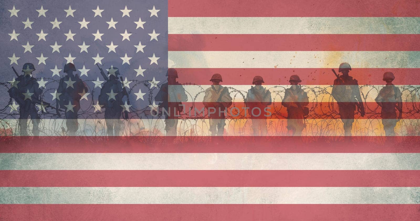 Veterans day, american flag, US soldiers, Memorial Day of the USA, celebrate Independence Day