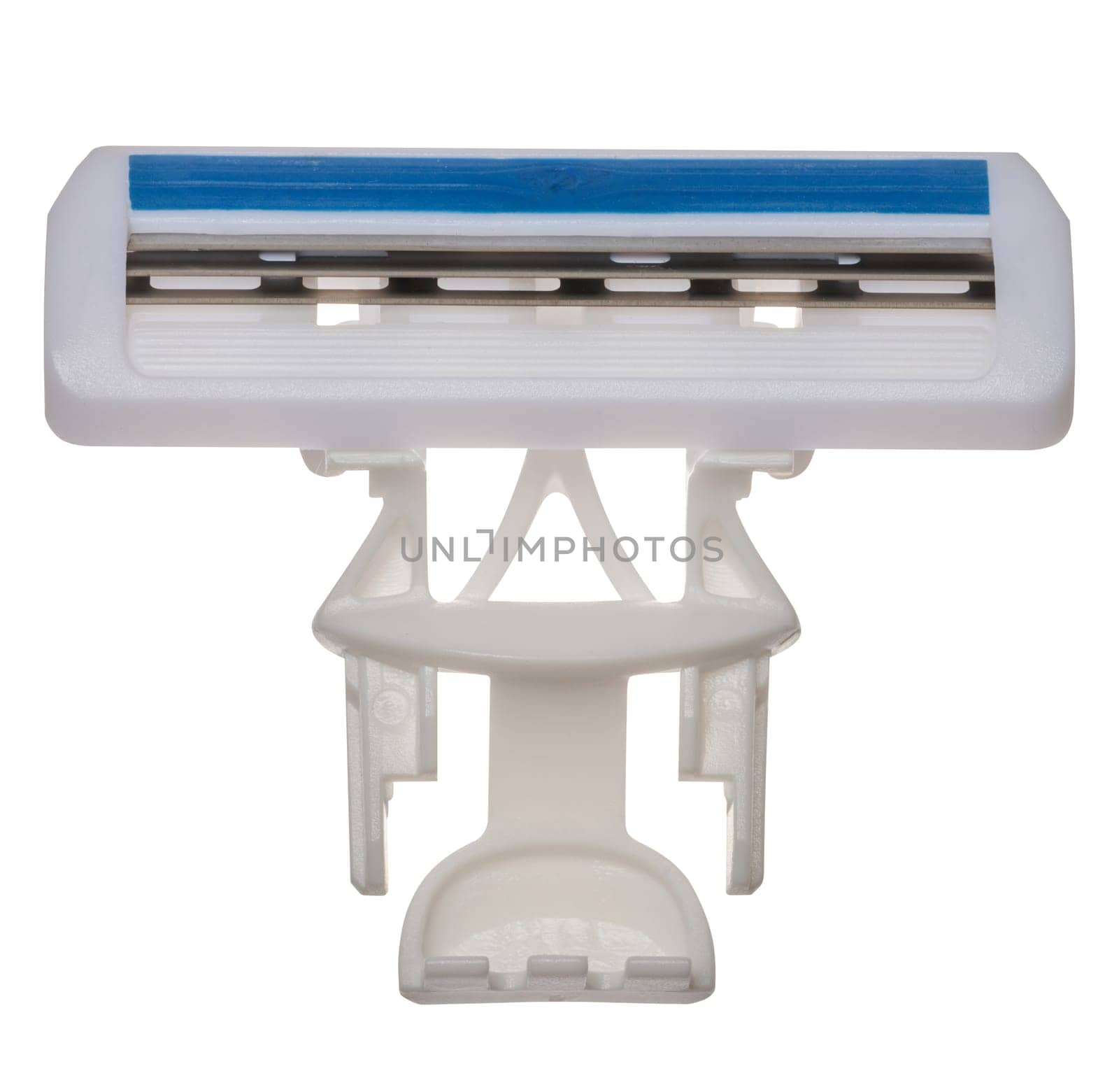 Disposable shaving blade on isolated background, close up