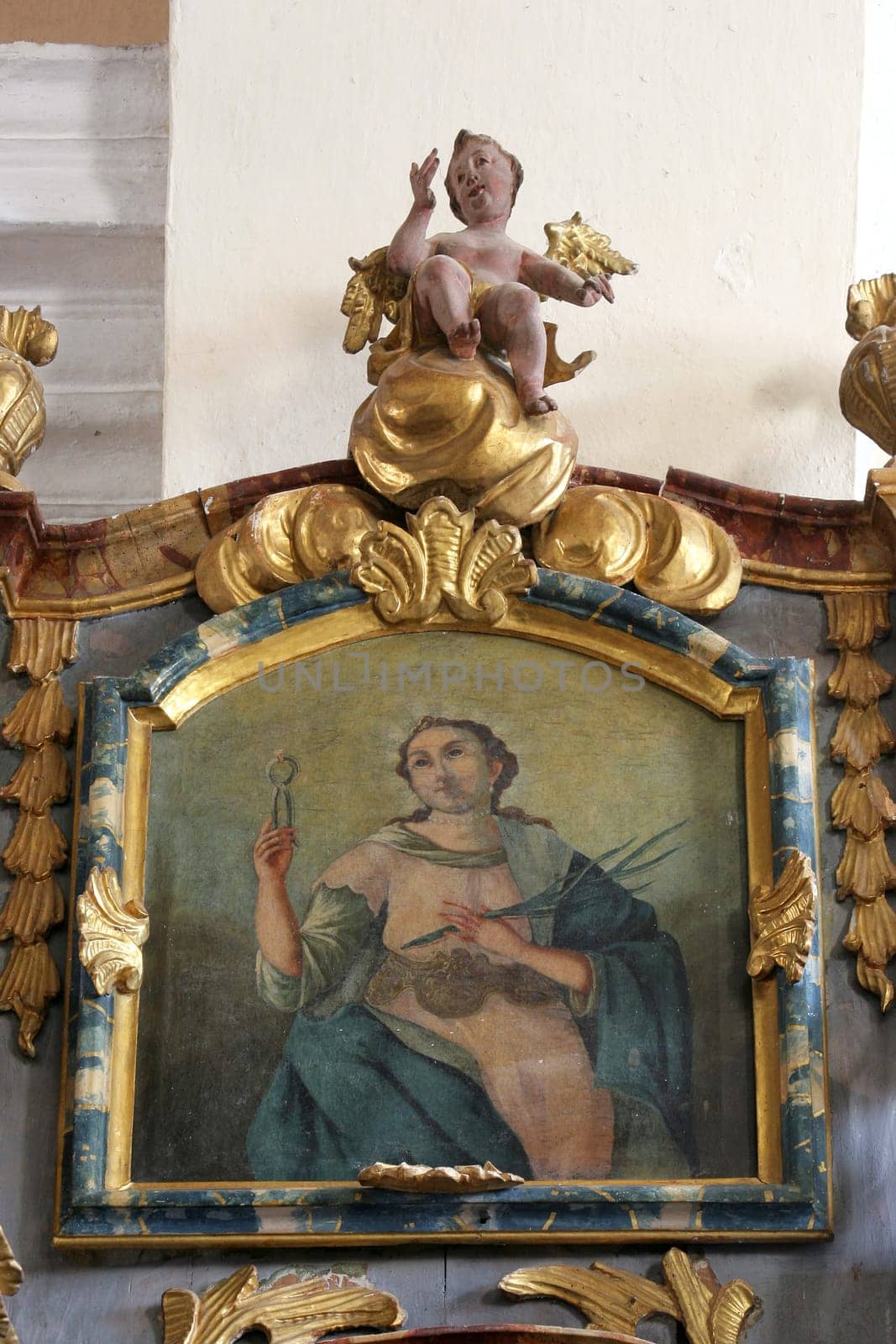 Saint Apollonia, Altar of the Coronation of the Blessed Virgin Mary in the Church of Saint Mary Magdalene in Cazma, Croatia