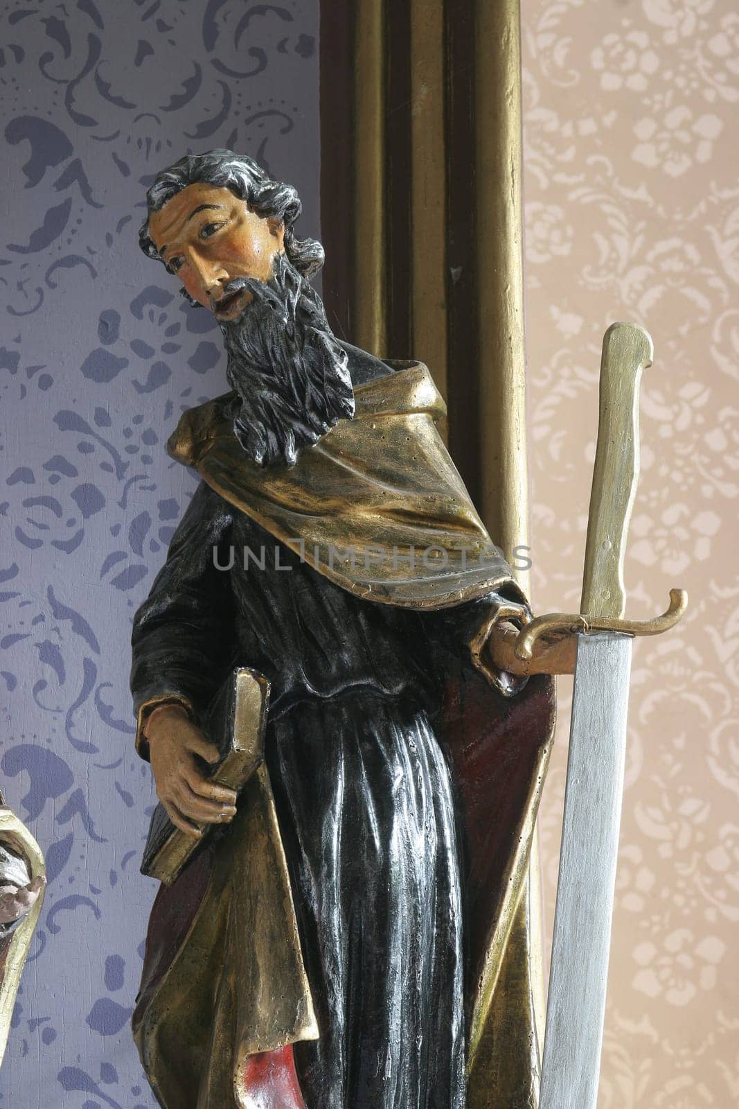 Saint Paul, statue on the main altar in the parish church of the Assumption of the Virgin Mary in Gornja Rijeka, Croatia