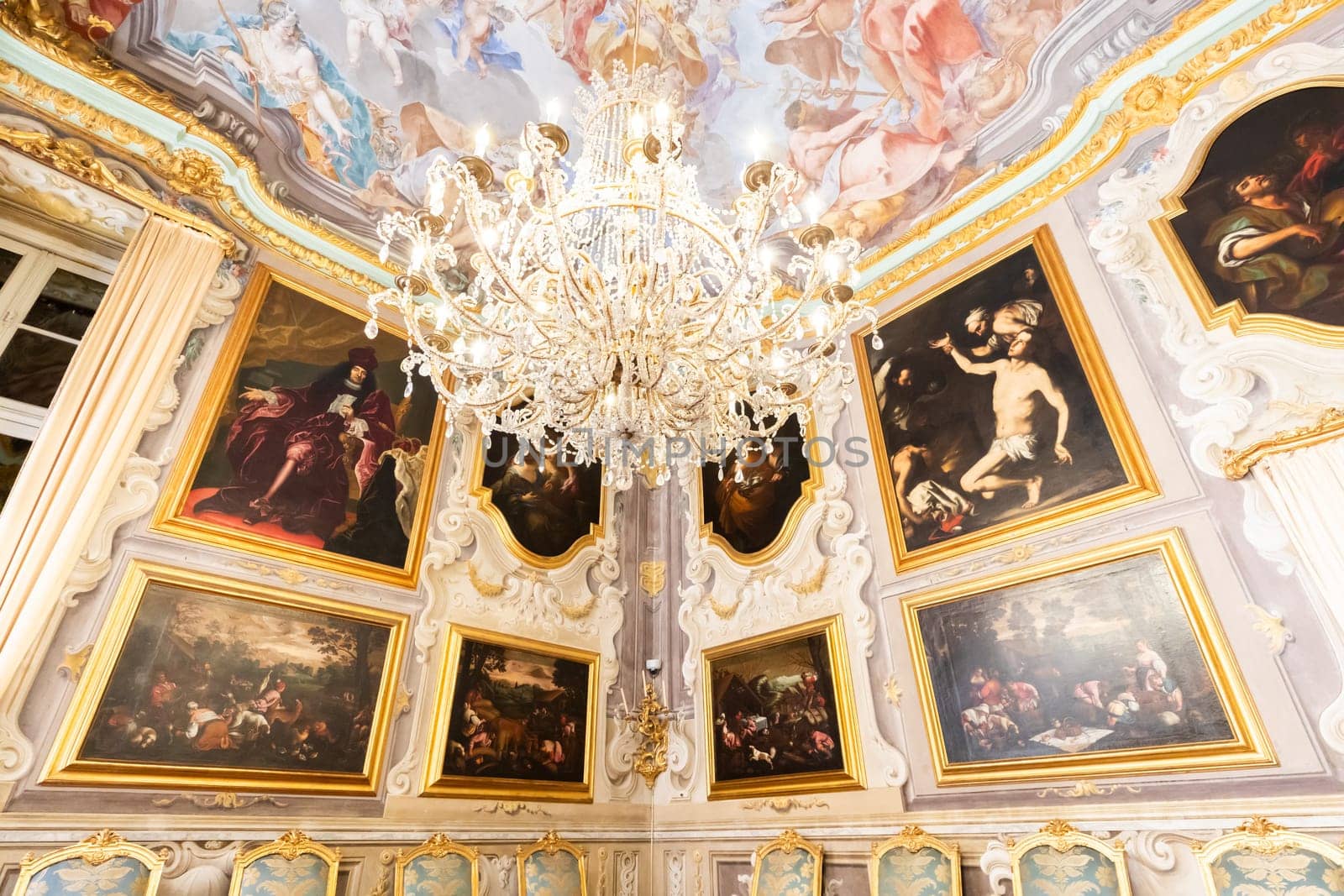 Genova, Italy - 8 August 2023: Palazzo Spinola - Spinola Palace antique luxury interior