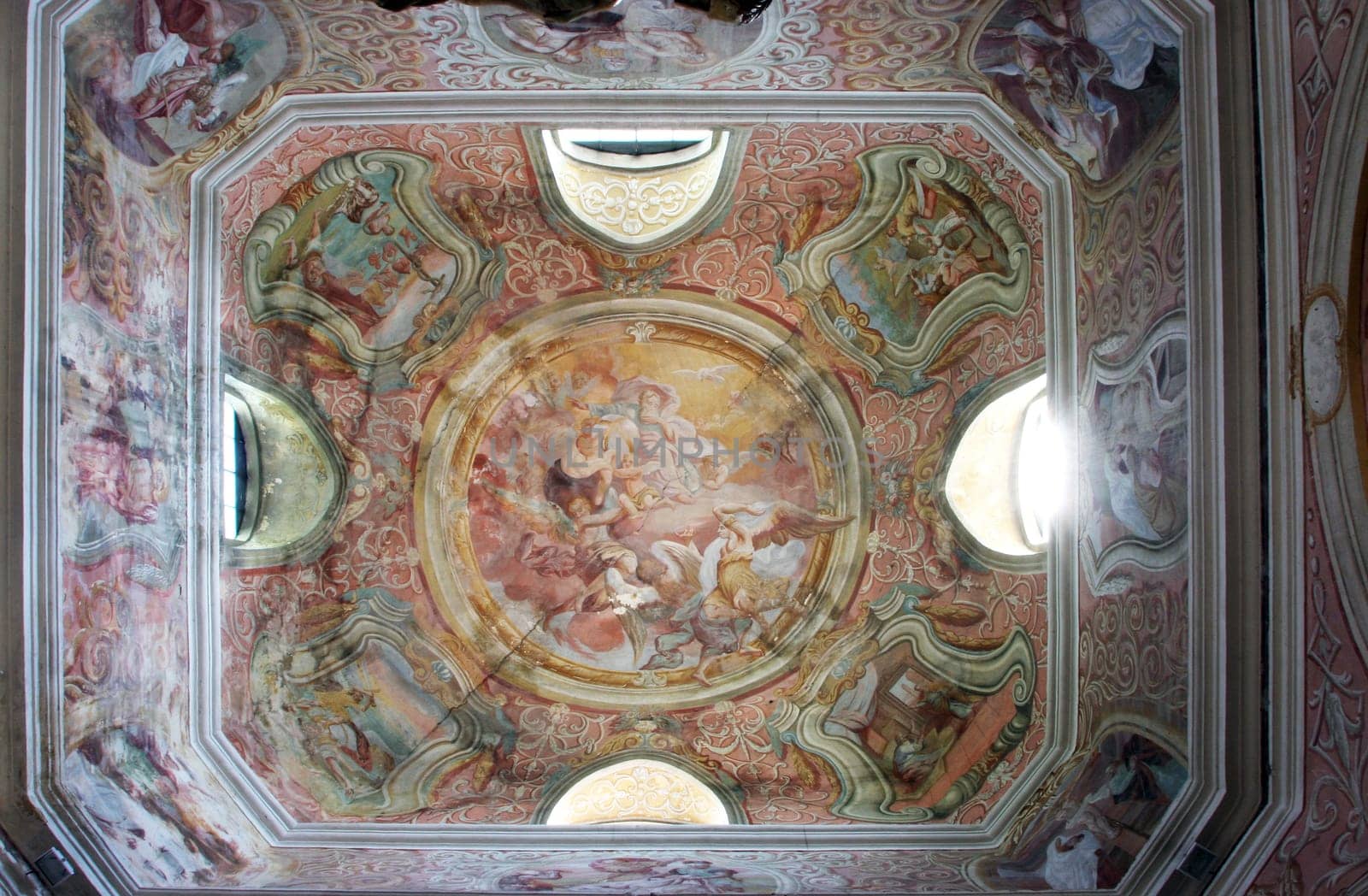 God the Father, fresco on the ceiling of the parish church of Our Lady of Sorrows of Carinthia in Krizevci, Croatia