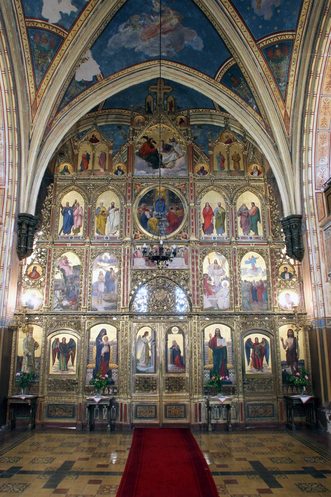 Iconostasis in the Greek Catholic Cathedral of the Holy Trinity in Krizevci, Croatia