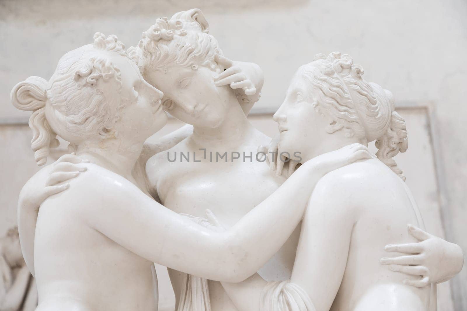 Possagno, Italy - June 2022: The Three Graces by Antonio Canova, symbol of love and beauty