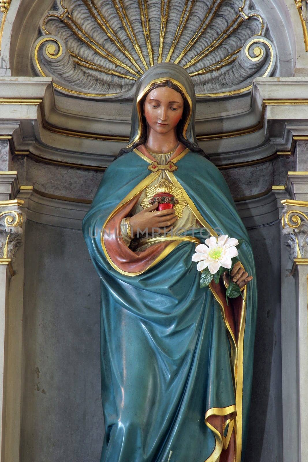 Altar of the Immaculate Heart of Mary in the parish church of the Holy Trinity in Karlovac, Croatia