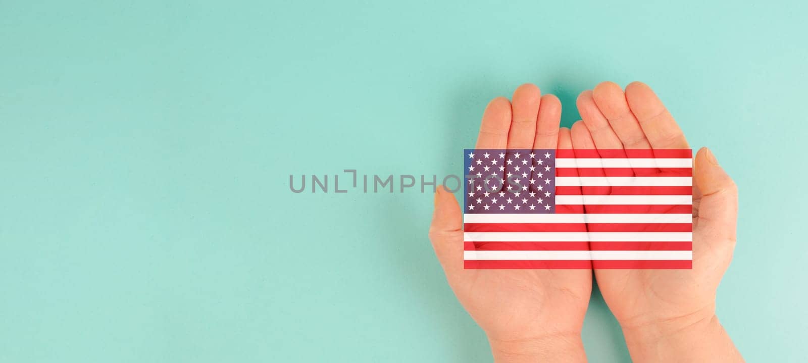 US election, hands holding american flag, citizens of America voting president