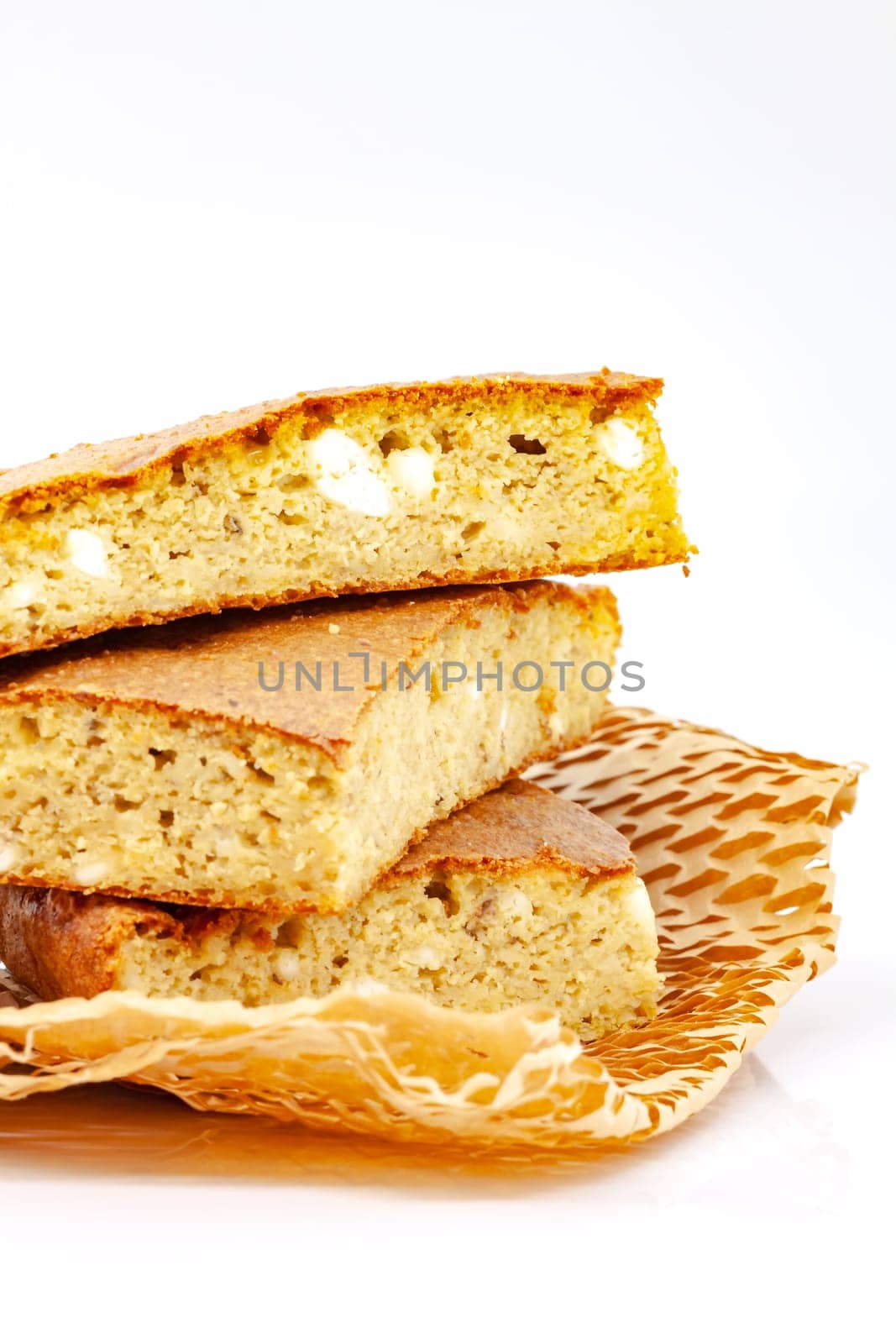 Homemade diet cornbread. Selective focus with shallow depth of field.