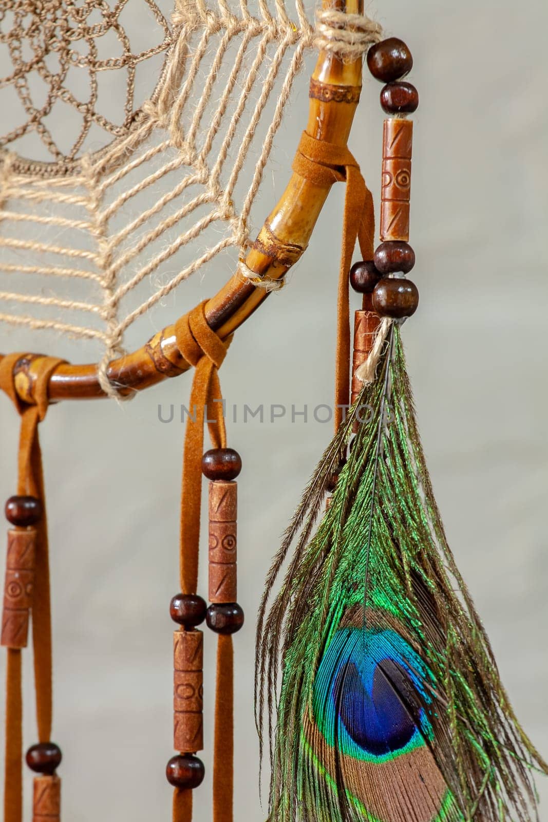 Dreamcatcher - a traditional mascot for Native American folklore. Selective focus with shallow depth of field.