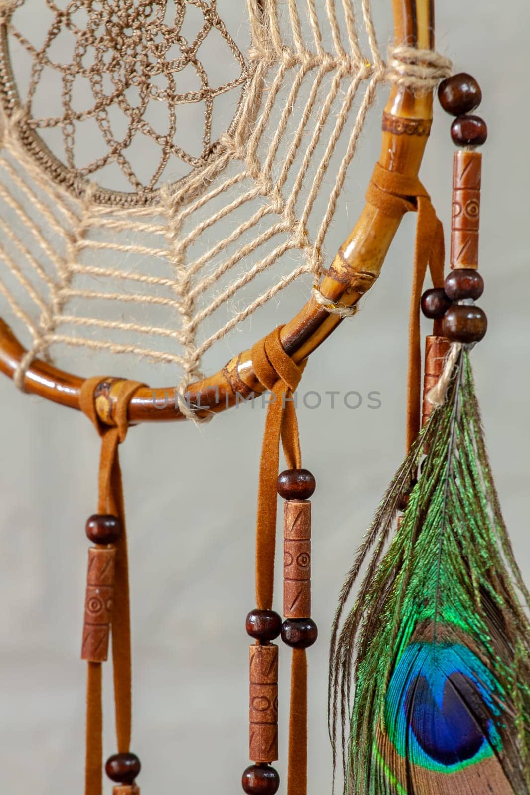 Dreamcatcher - a traditional mascot for Native American folklore. Selective focus with shallow depth of field.