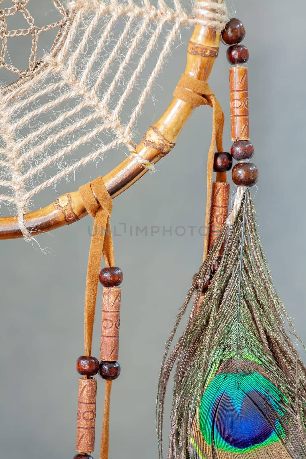 Dreamcatcher - a traditional mascot for Native American folklore. Selective focus with shallow depth of field.