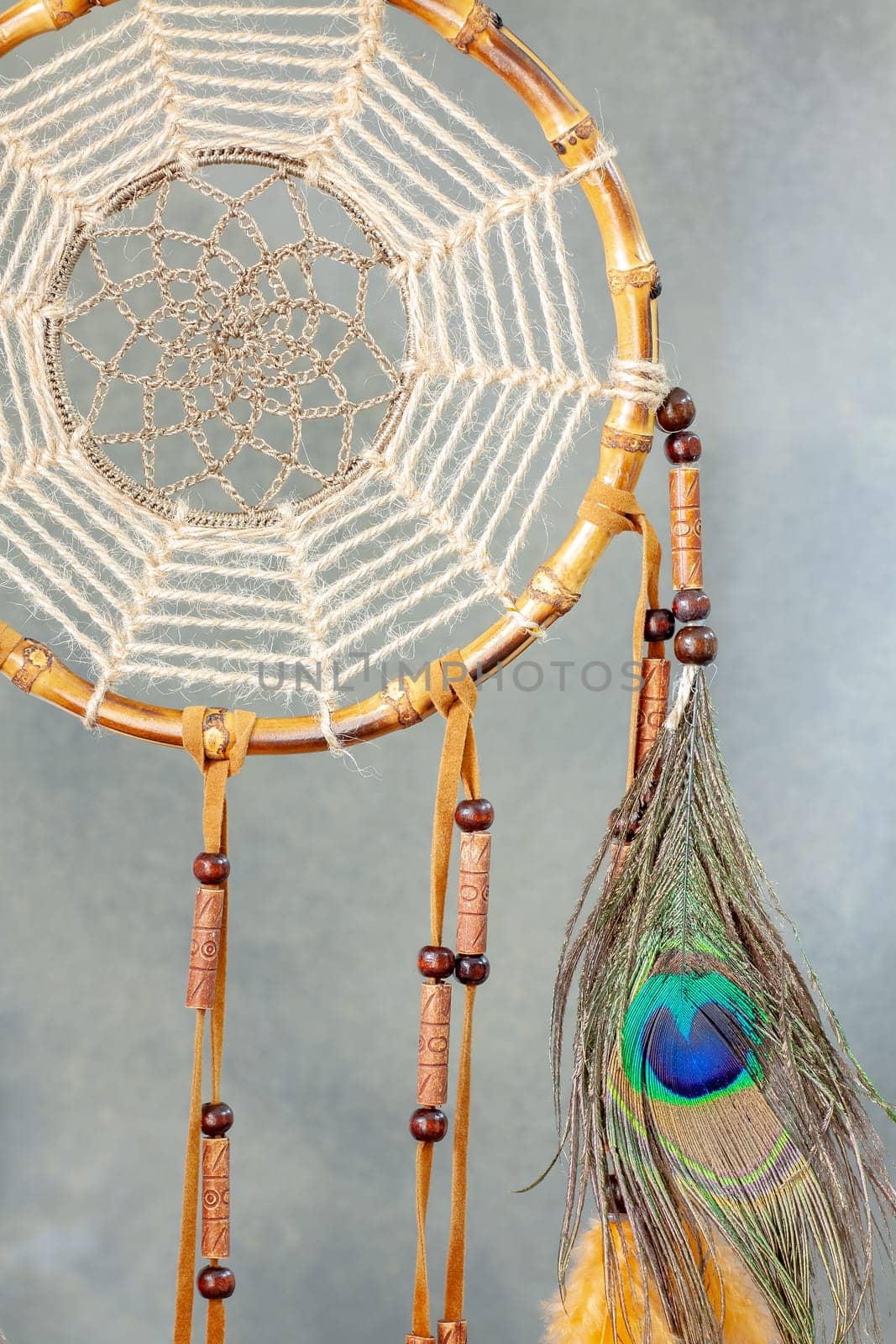 Dreamcatcher - a traditional mascot for Native American folklore. Selective focus with shallow depth of field.