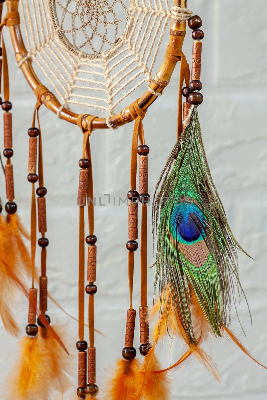Dreamcatcher - a traditional mascot for Native American folklore. Selective focus with shallow depth of field.
