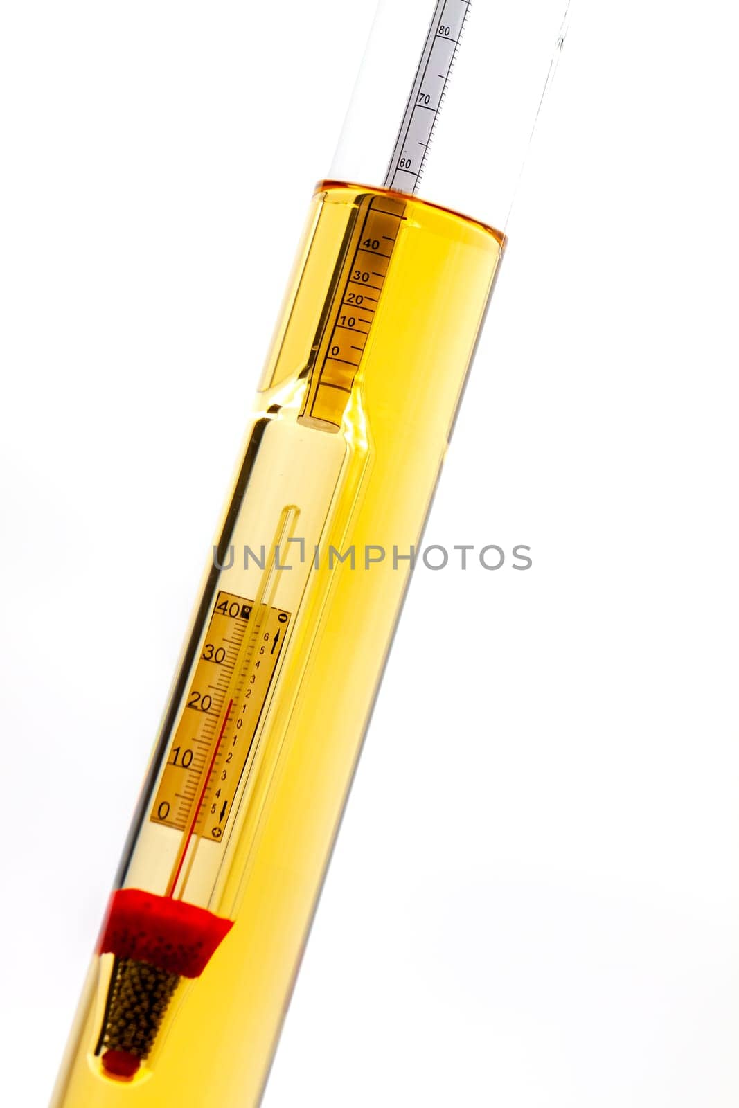 Professional alcohol meter with temperature correction for grading alcoholic beverages.