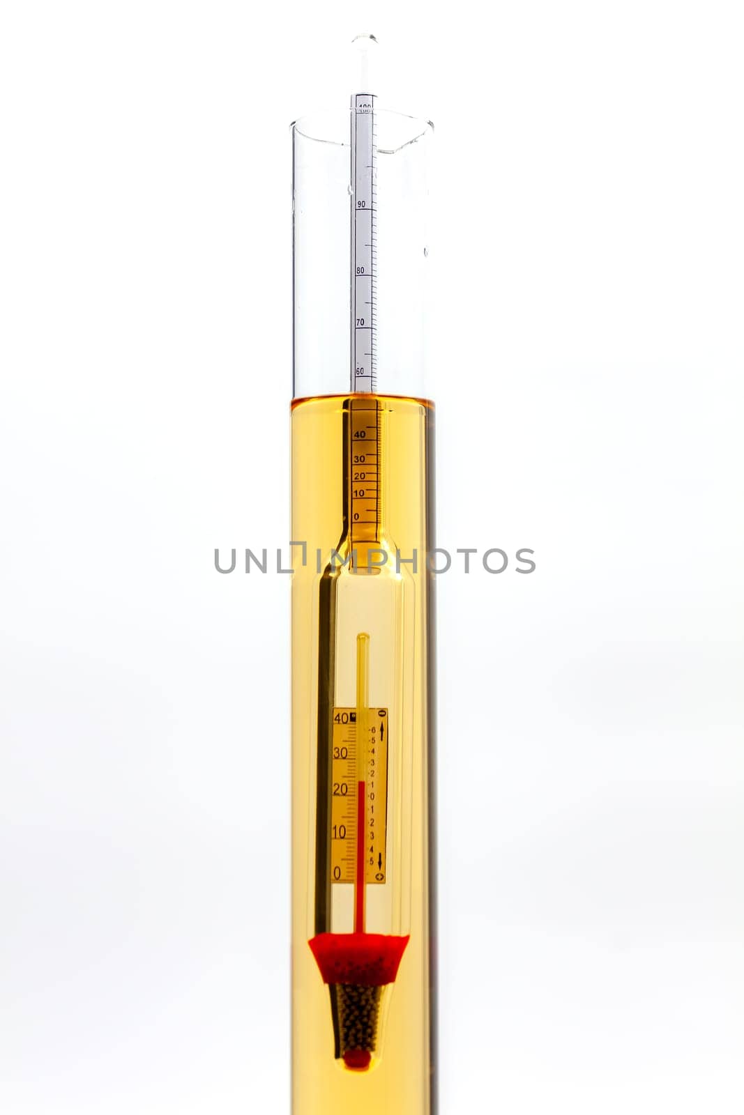 Professional alcohol meter with temperature correction for grading alcoholic beverages.