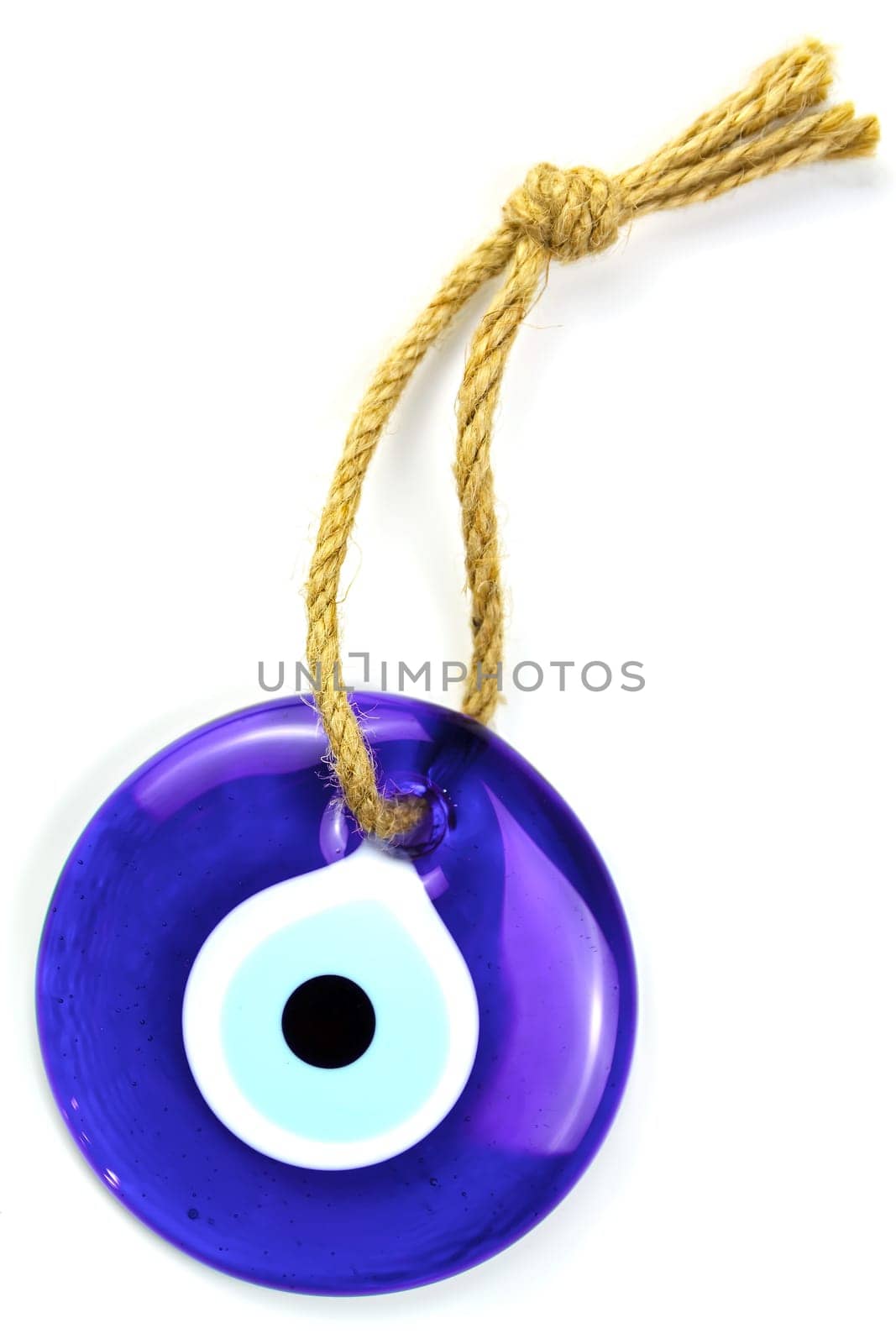 Traditional Oriental souvenir, blue glass eye to protect against evil.