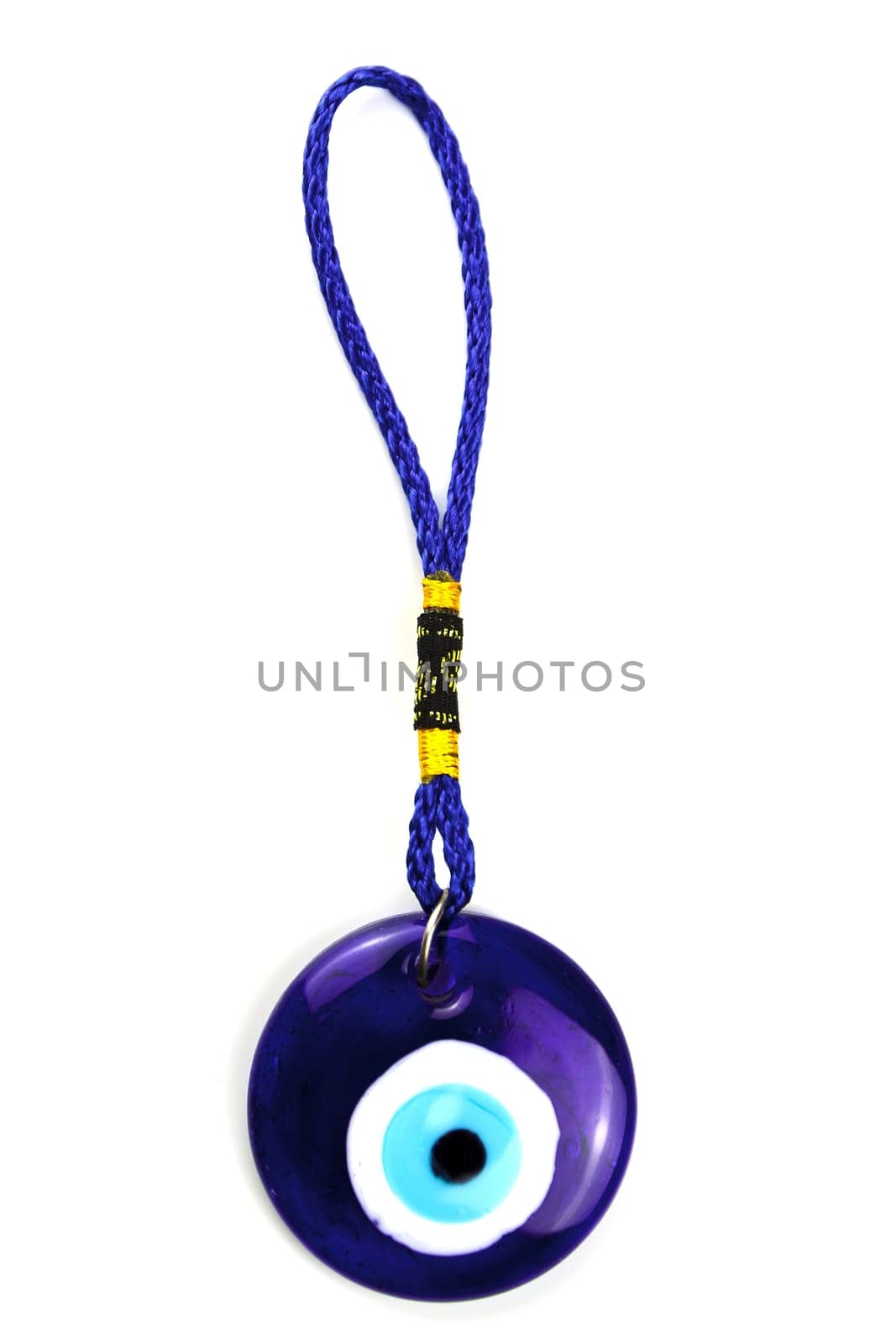 Traditional Oriental souvenir, blue glass eye to protect against evil.