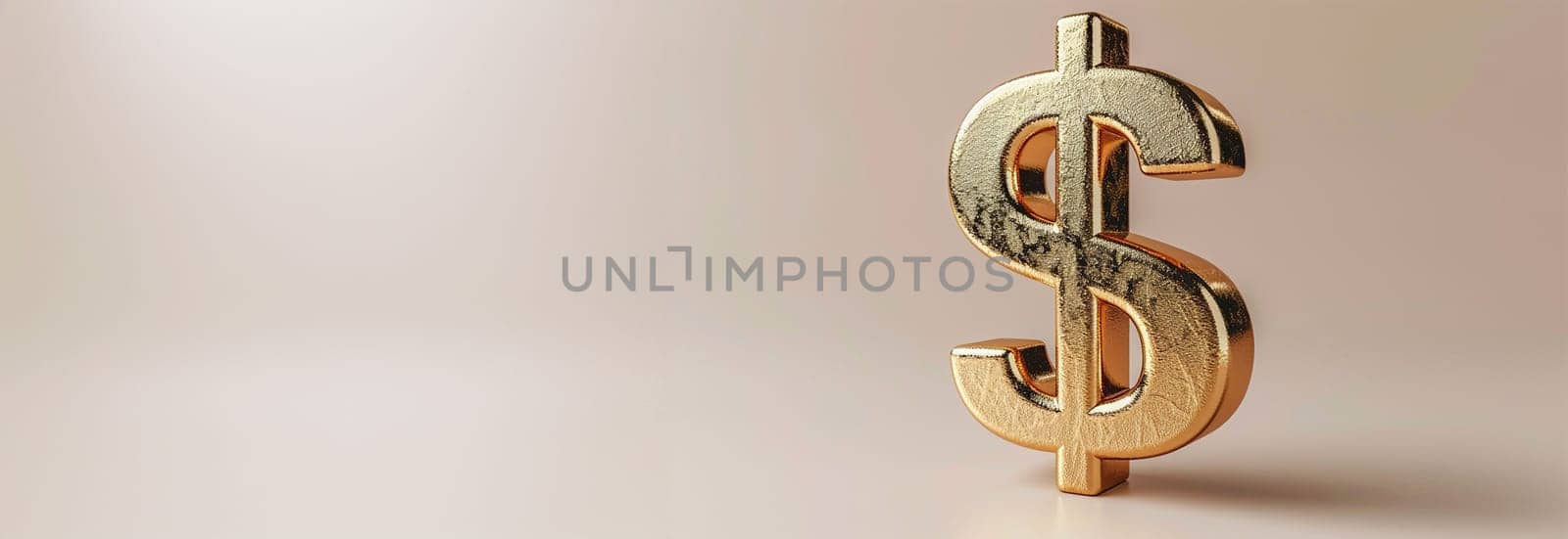 USD golden dollar sign. Gold coin in 3D animation with a rotating Dollar sign on beige Background. For Business and Financial Concepts. The US Dollar is the official currency of the US and several other countries. Copy space USA