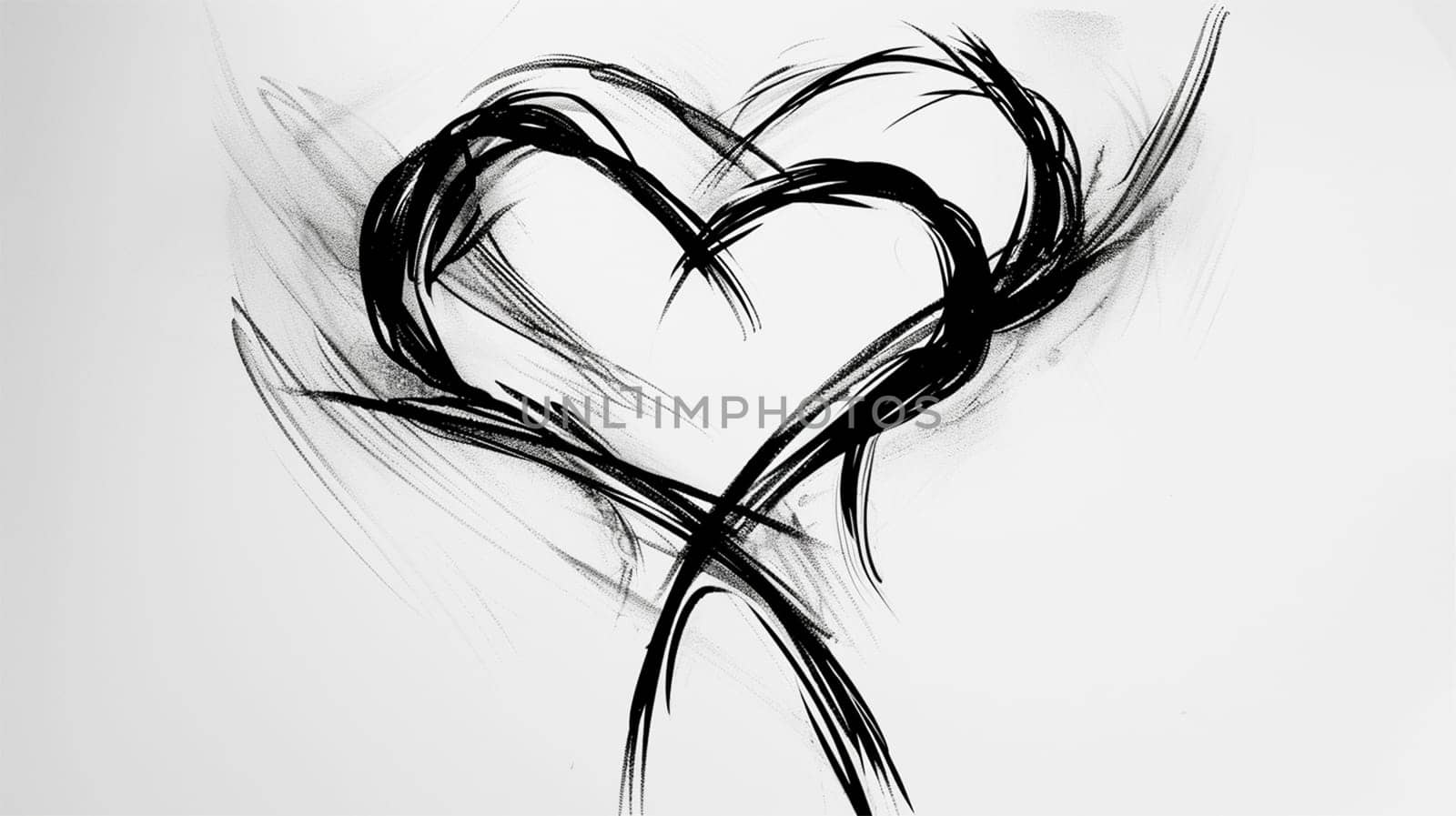 Heart sketch on white background. Hand drawn heart. Hand drawn rough marker hearts isolated on white background. illustration for your graphic design minimalism