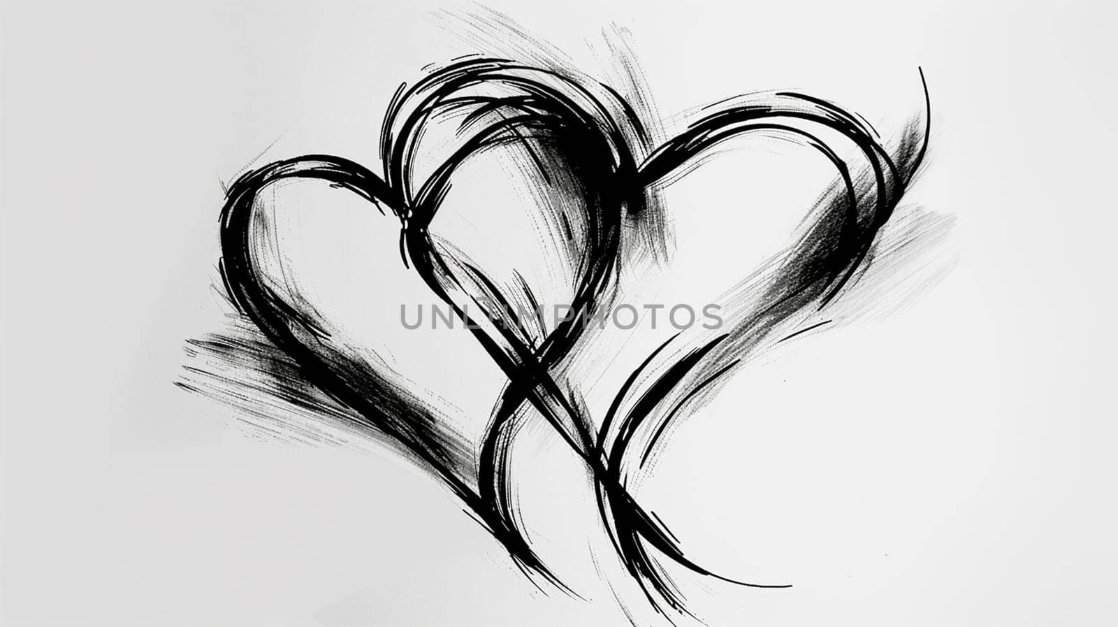 Heart sketch on white background. Hand drawn heart. Hand drawn rough marker hearts isolated on white background. illustration for your graphic design minimalism
