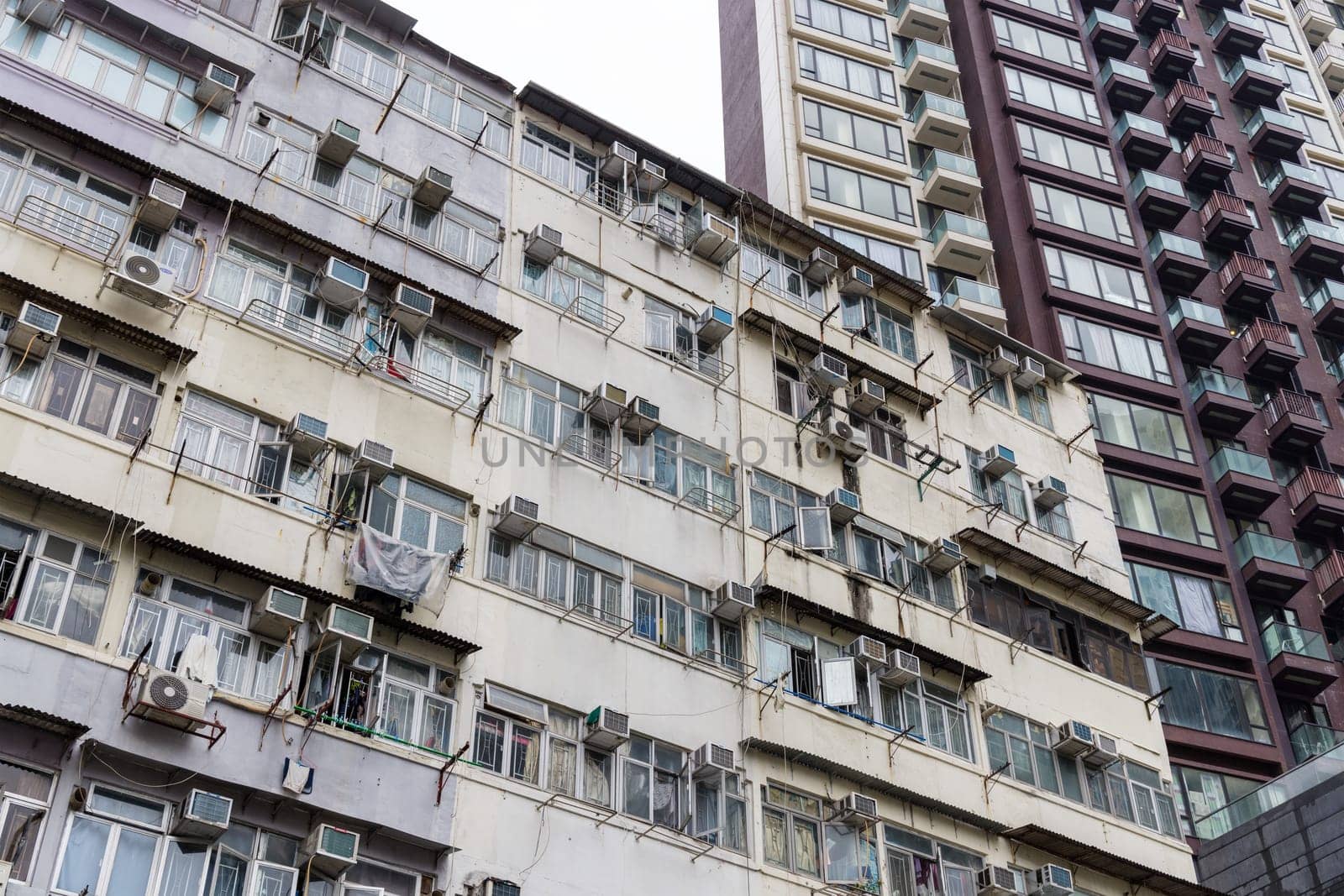 Hong Kong old style residential building exterior