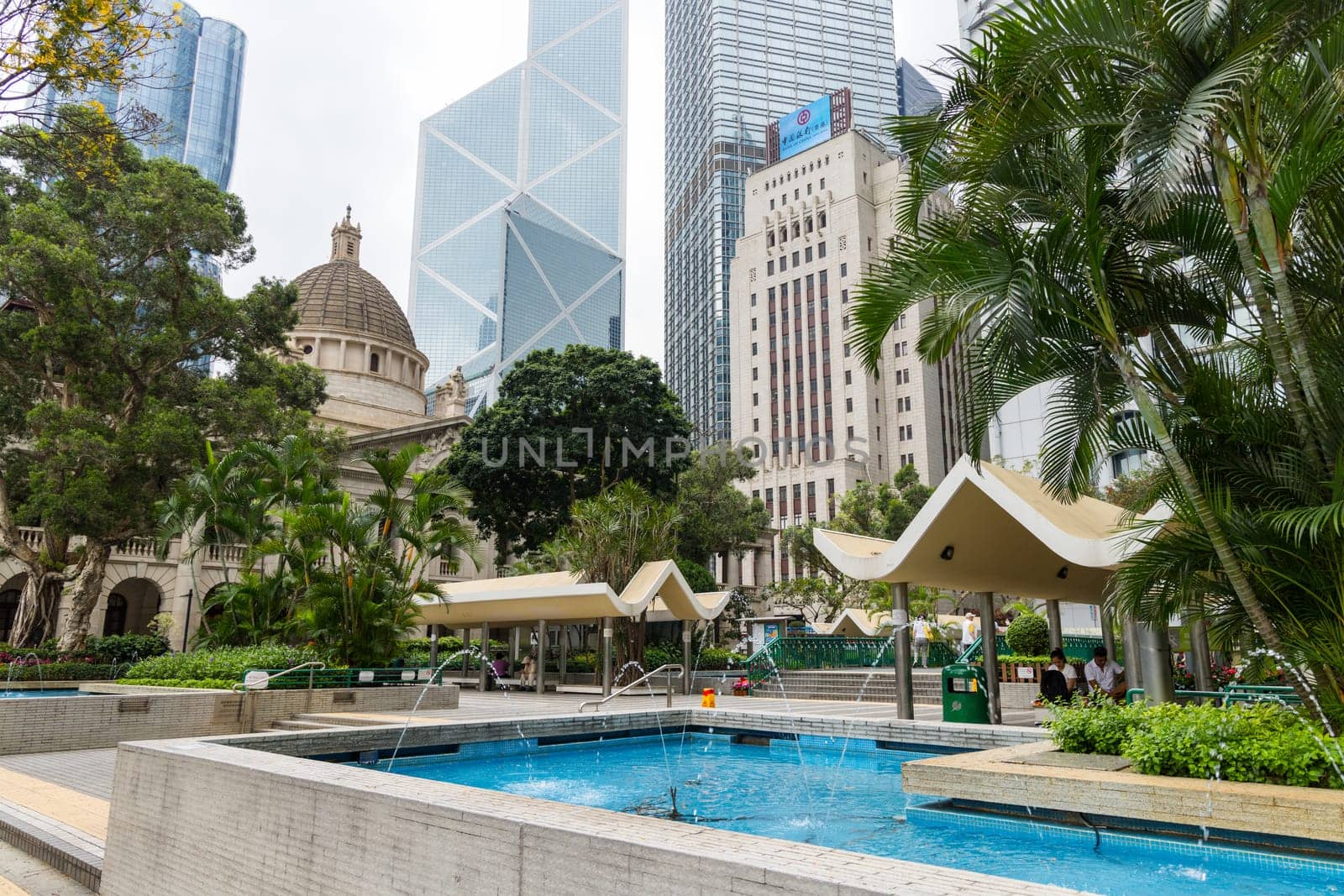 Hong Kong 05 April 2024: Chater Garden in Hong Kong central