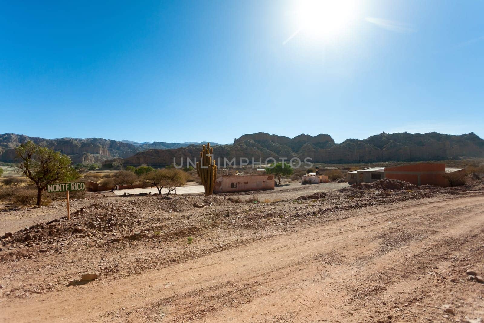 Little town from Bolivia.Quebrada de Palmira area.Bolivian landscape