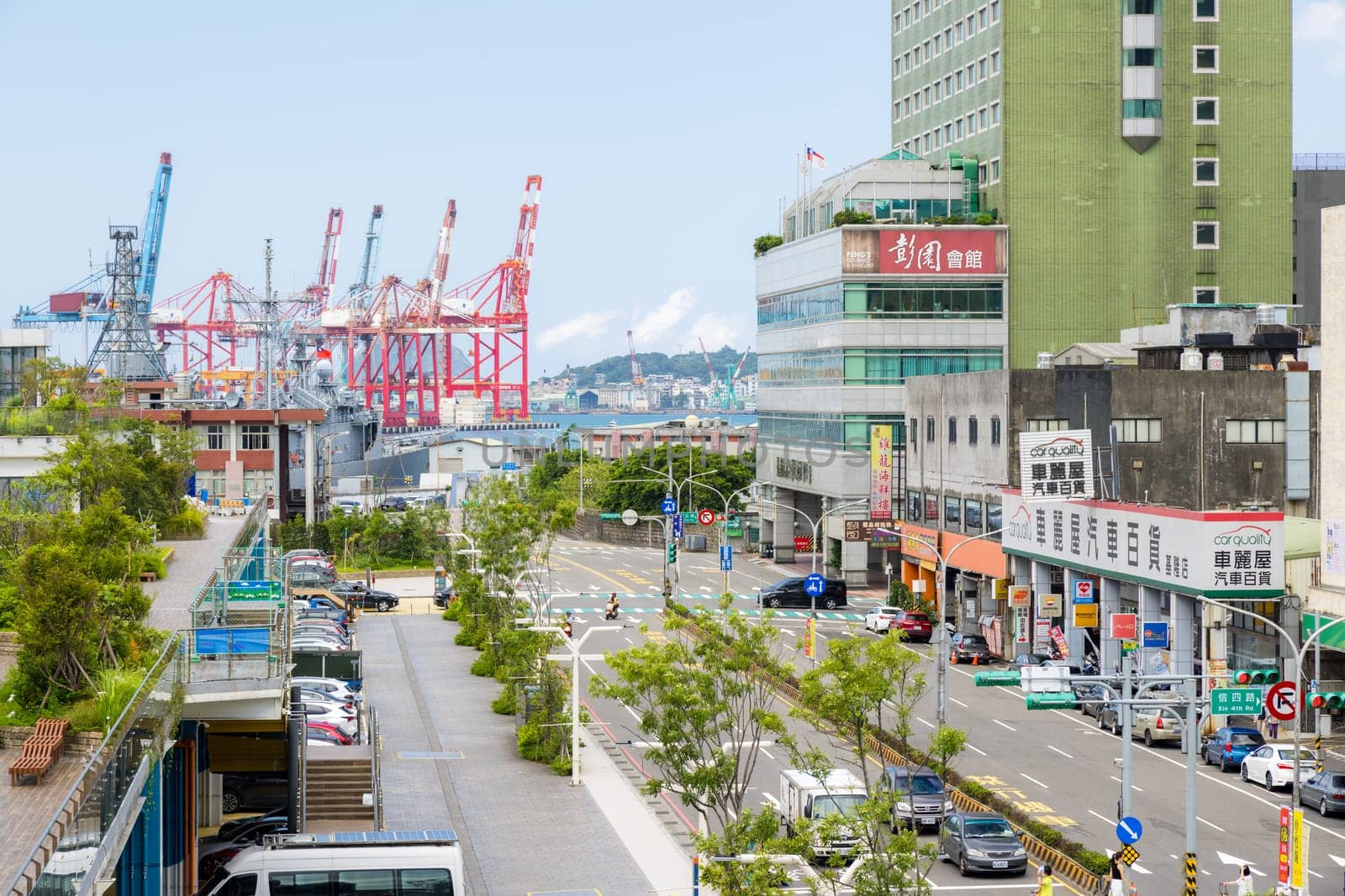 Taiwan 14 August 2023: Keelung city street in Taiwan