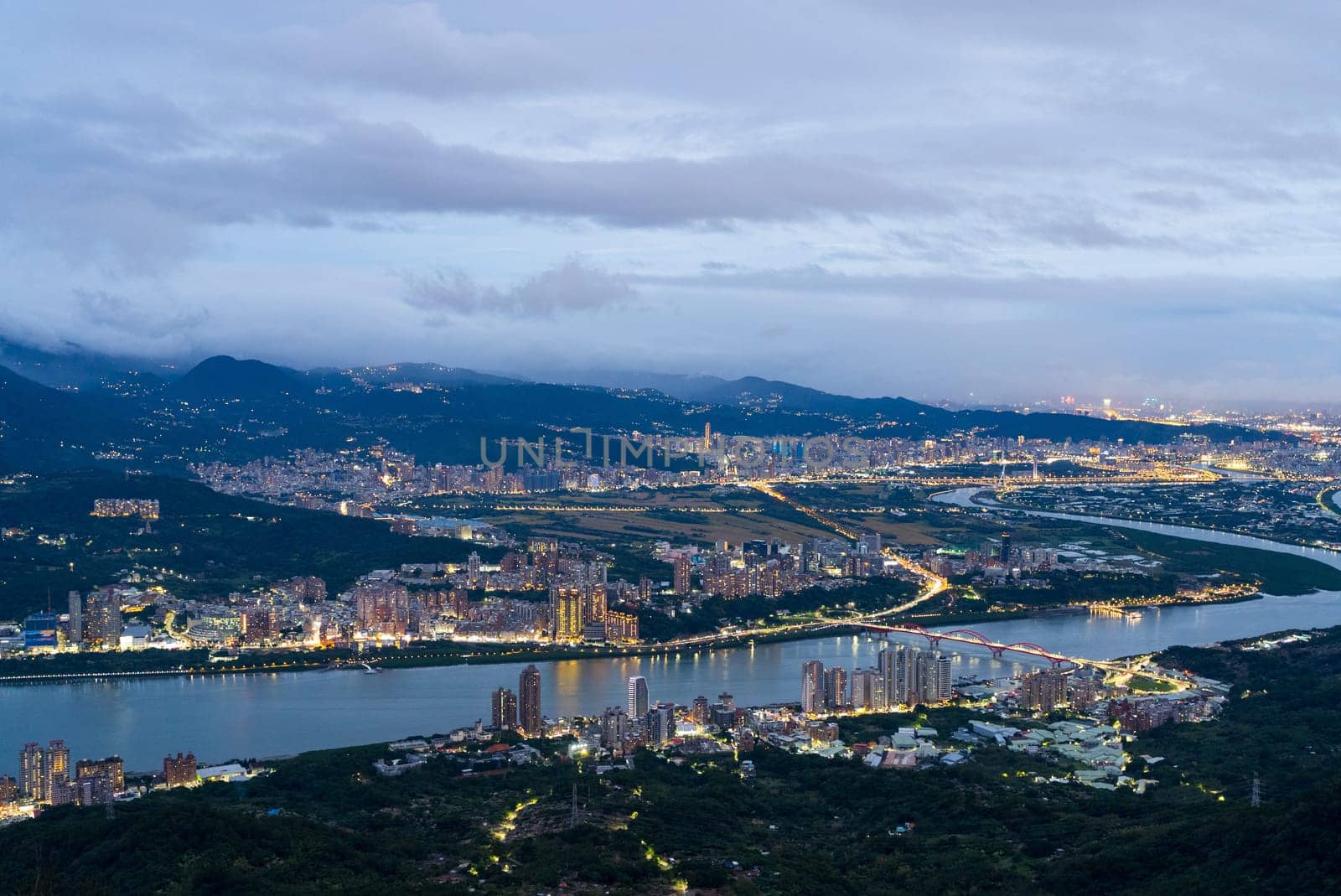 Taipei, Taiwan 03 December 2023: Taipei city at night
