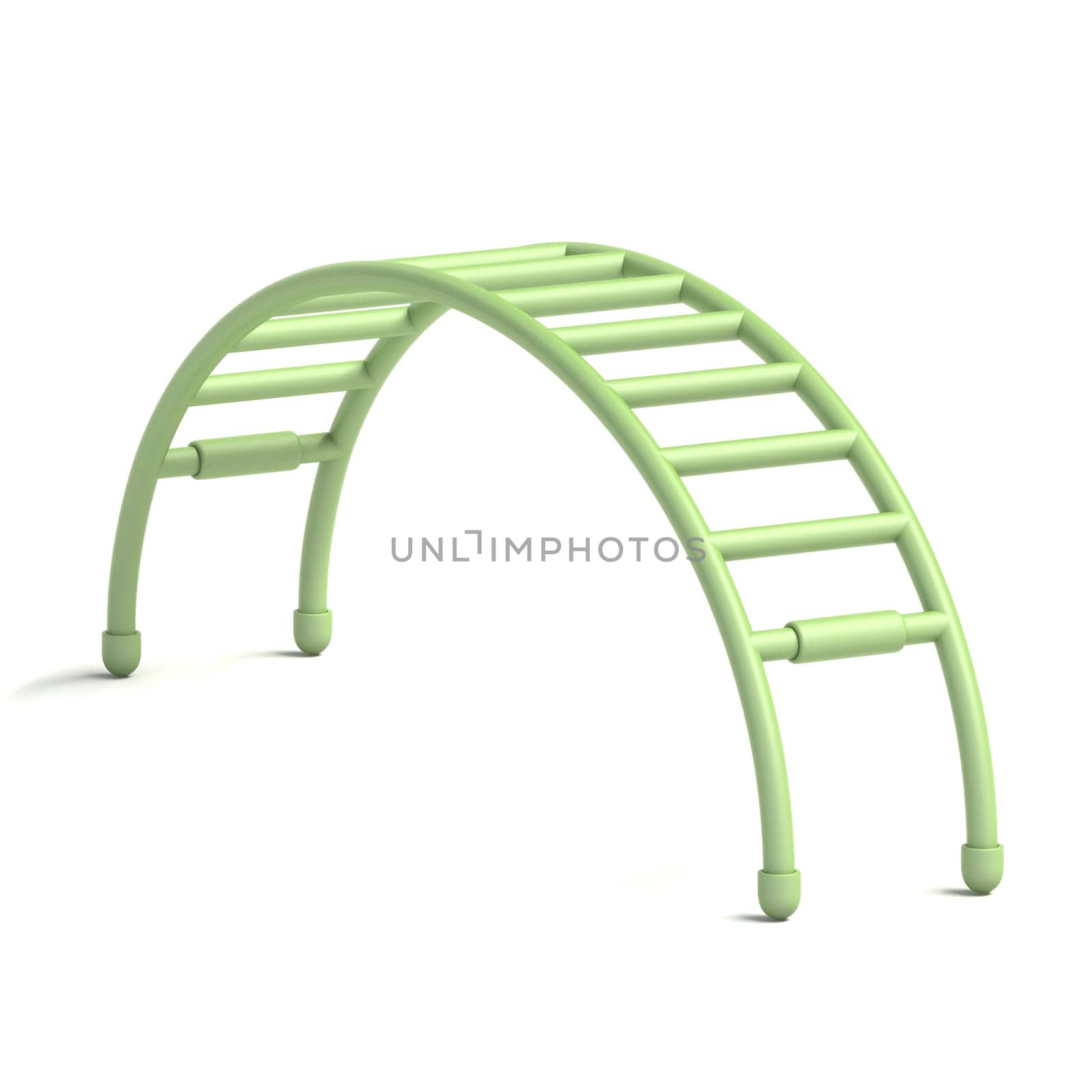 Green climbing bridge 3D rendering illustration isolated on white background