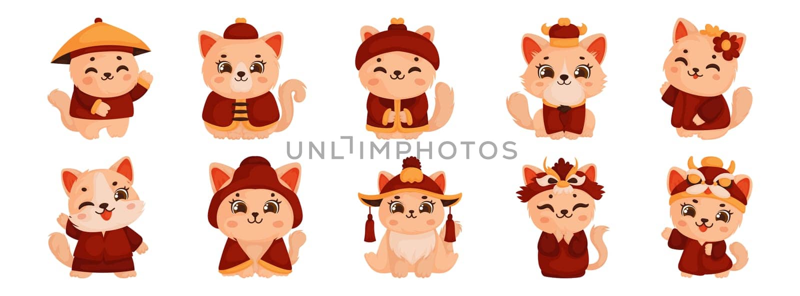 Cute Cats in Traditional Chinese Attire