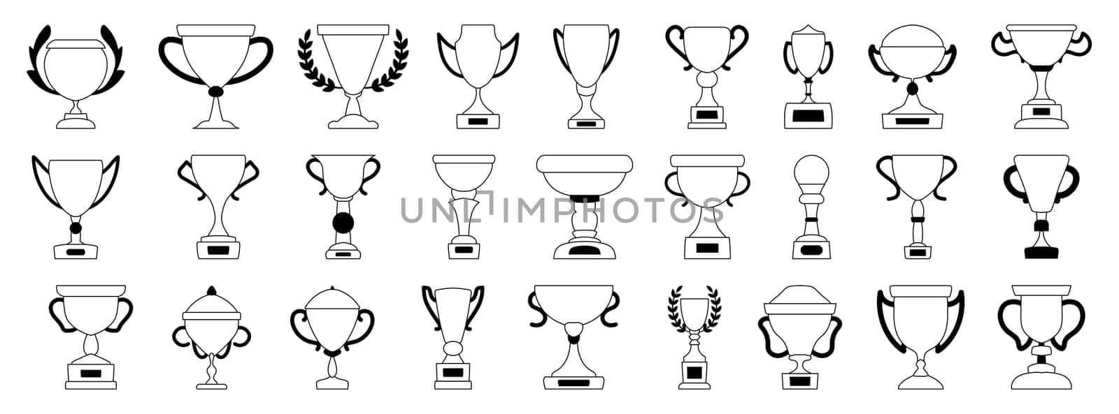 Collection of Various Trophy Illustrations