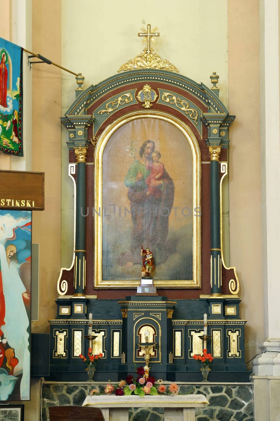 Saint Joseph altar in parish church Assumption of the Virgin Mary in Pregrada, Croatia