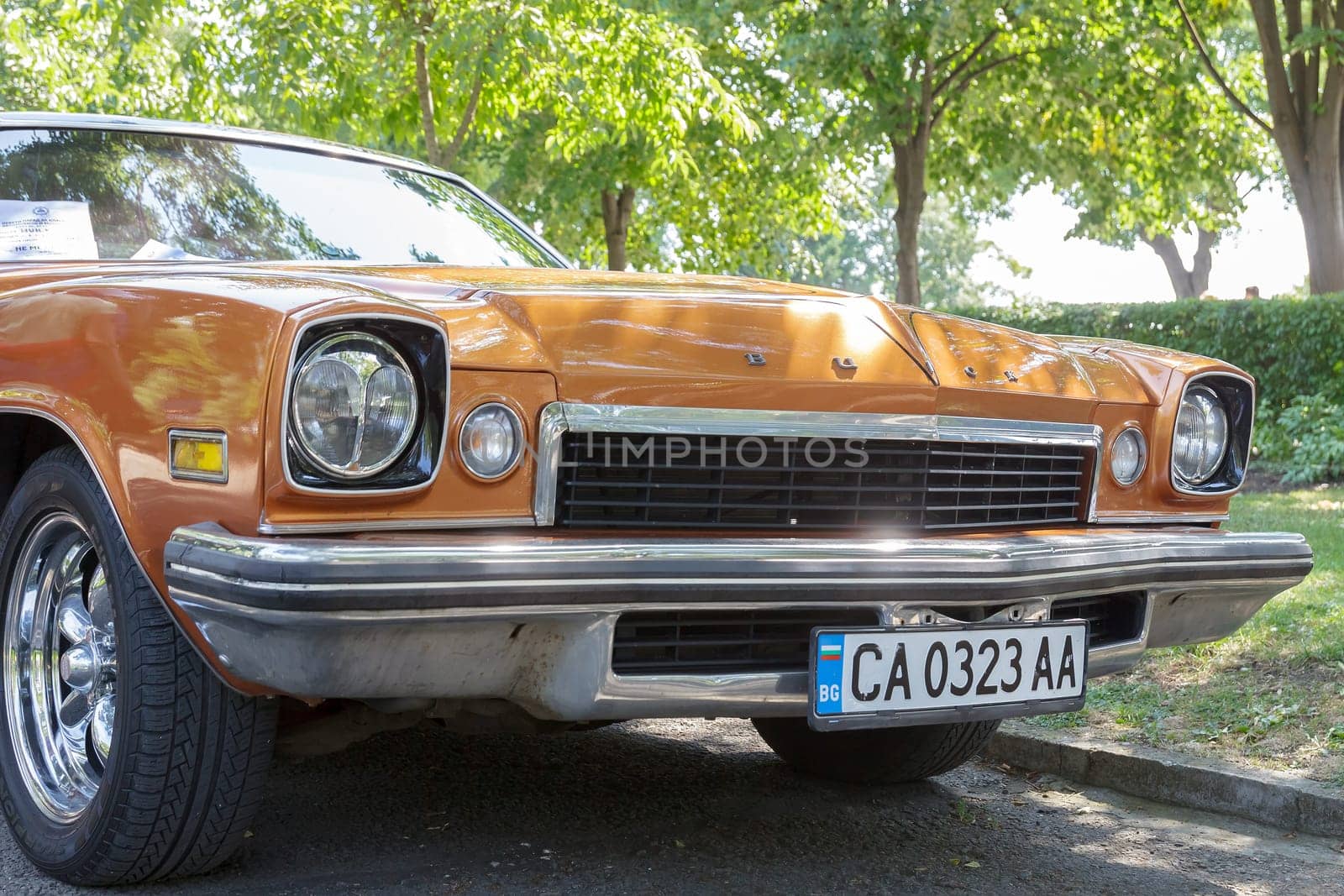 Burgas Sea Garden / Bulgaria / Europe - July 02, 2016 Ninth Parade of Retro Cars and Motorcycles.Selective focus with shallow depth of field.