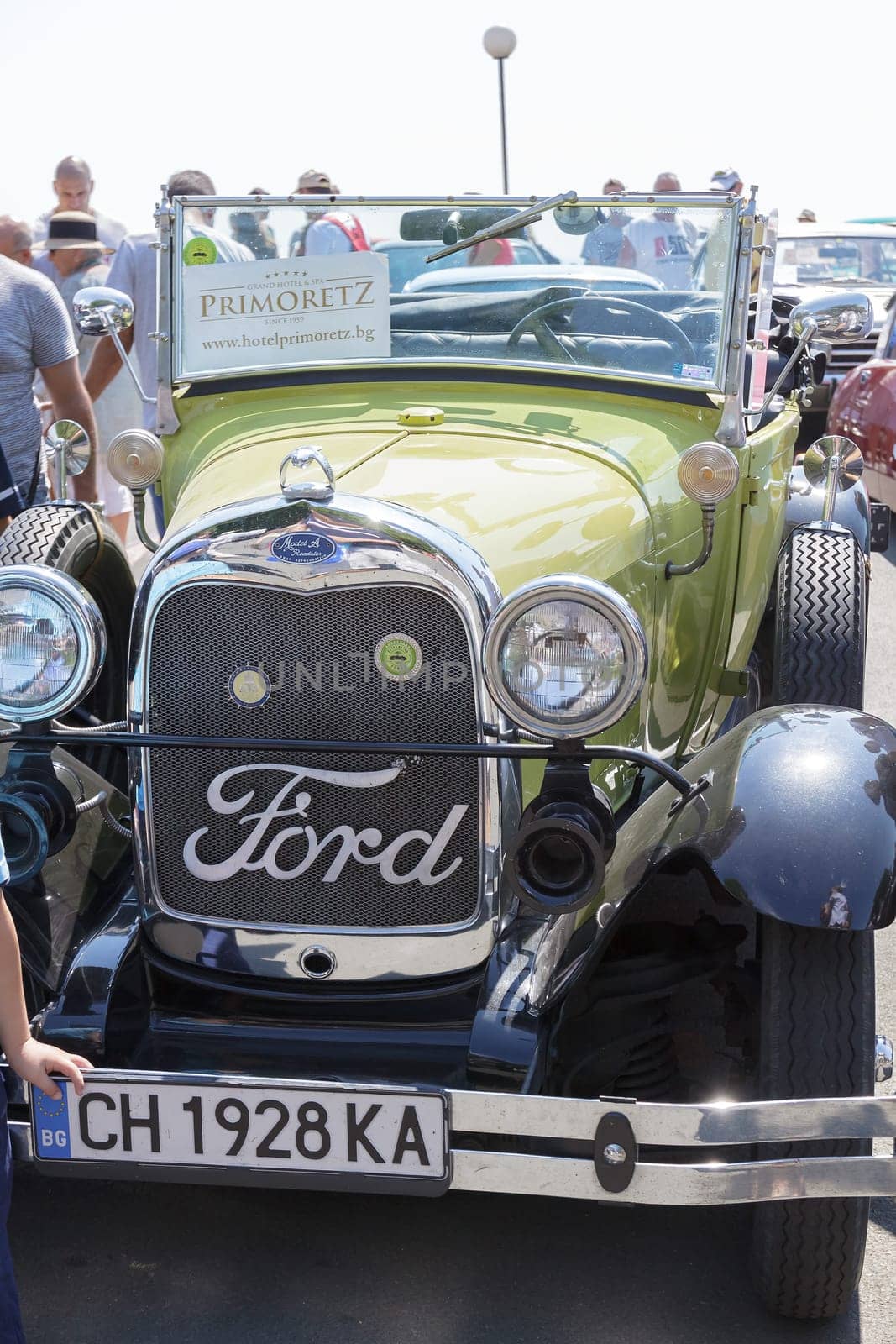 Burgas Sea Garden / Bulgaria / Europe - July 02, 2016 Ninth Parade of Retro Cars and Motorcycles.Selective focus with shallow depth of field.