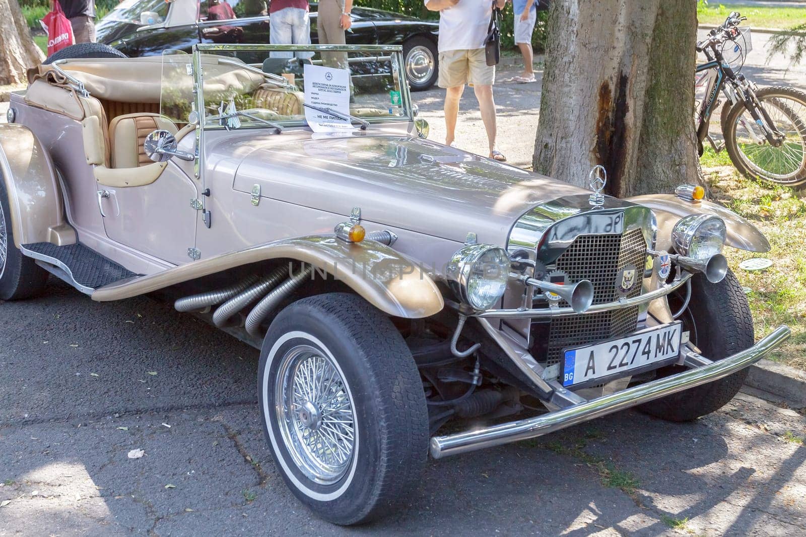 Burgas Sea Garden / Bulgaria / Europe - July 02, 2016 Ninth Parade of Retro Cars and Motorcycles.Selective focus with shallow depth of field.