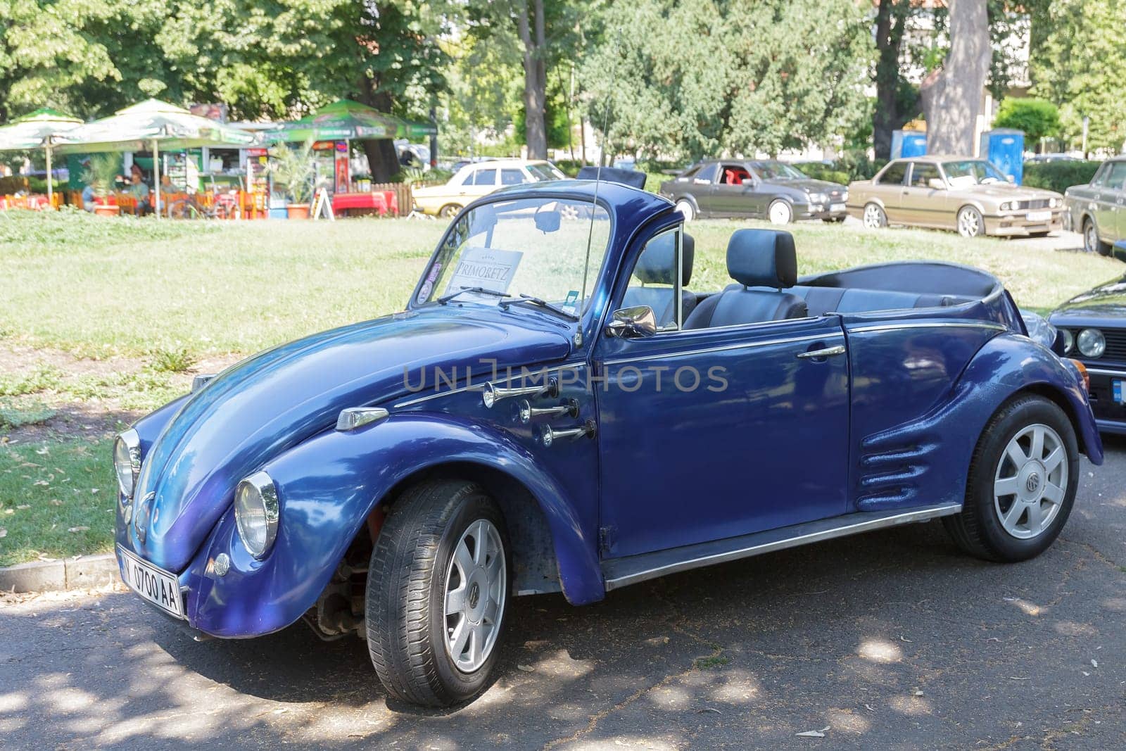 Burgas Sea Garden / Bulgaria / Europe - July 02, 2016 Ninth Parade of Retro Cars and Motorcycles.Selective focus with shallow depth of field.